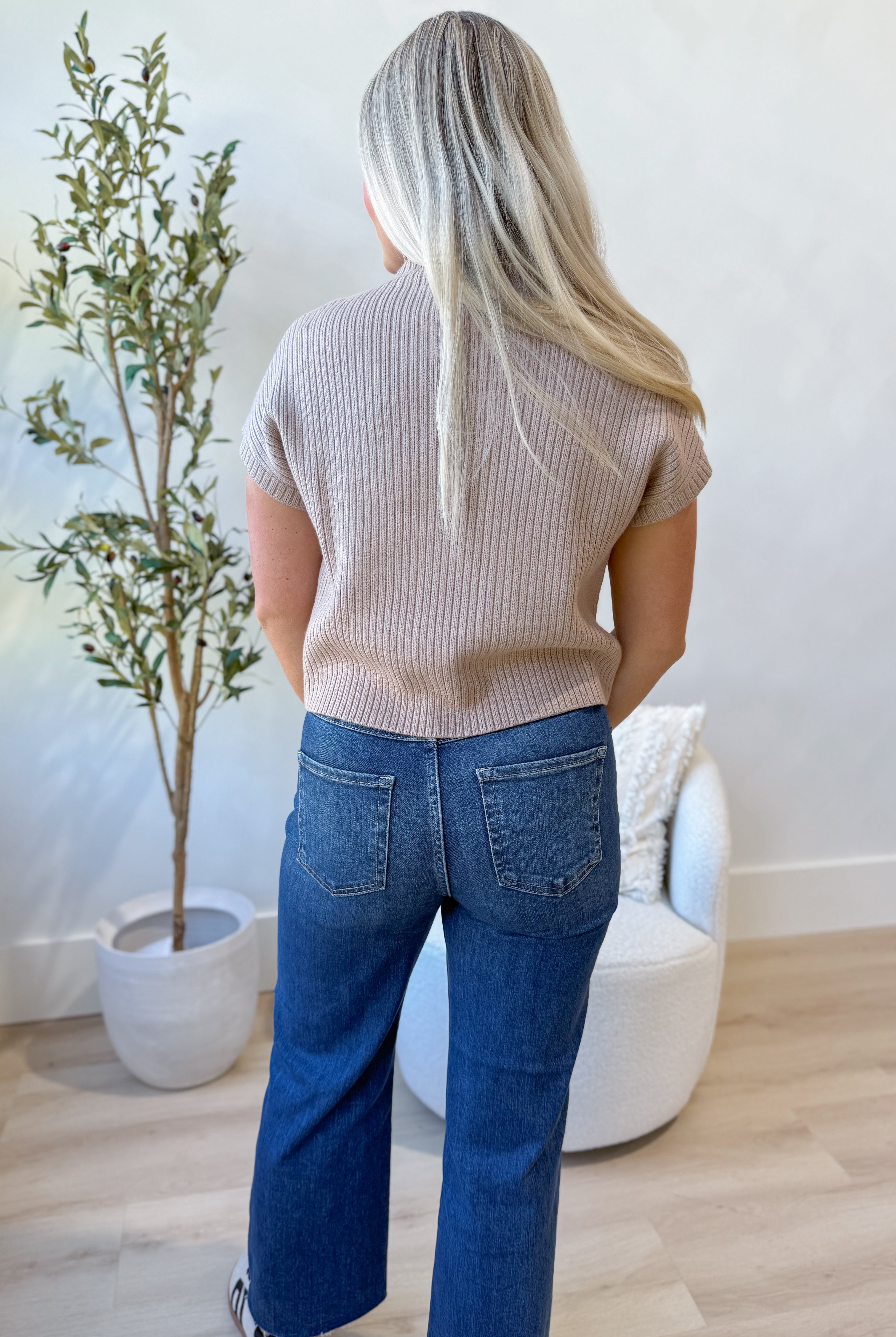 Megan Ribbed Front Pocket Sweater Top - Be You Boutique