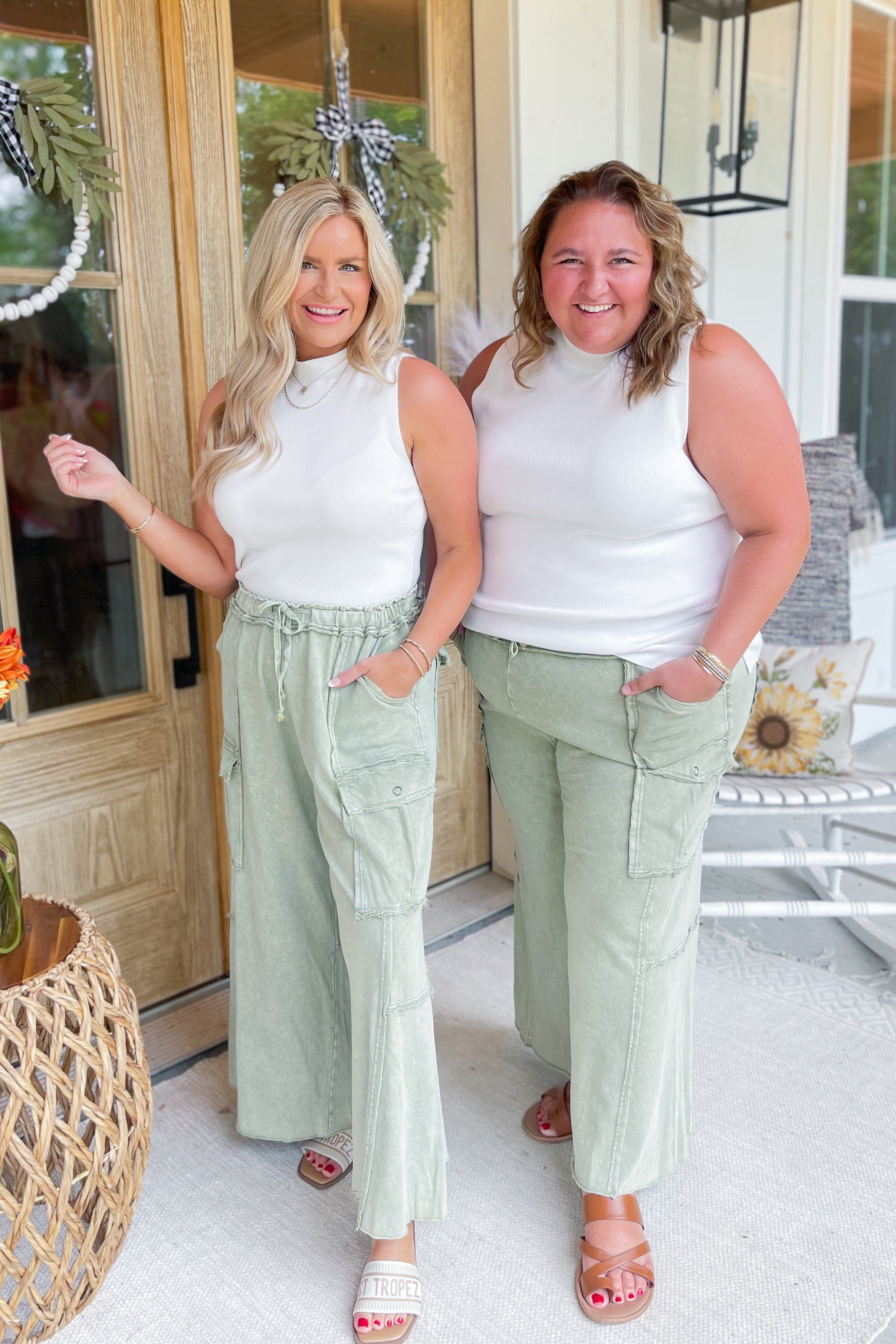 Mateo Mineral Washed Wide Leg Cargo Pants - Be You Boutique
