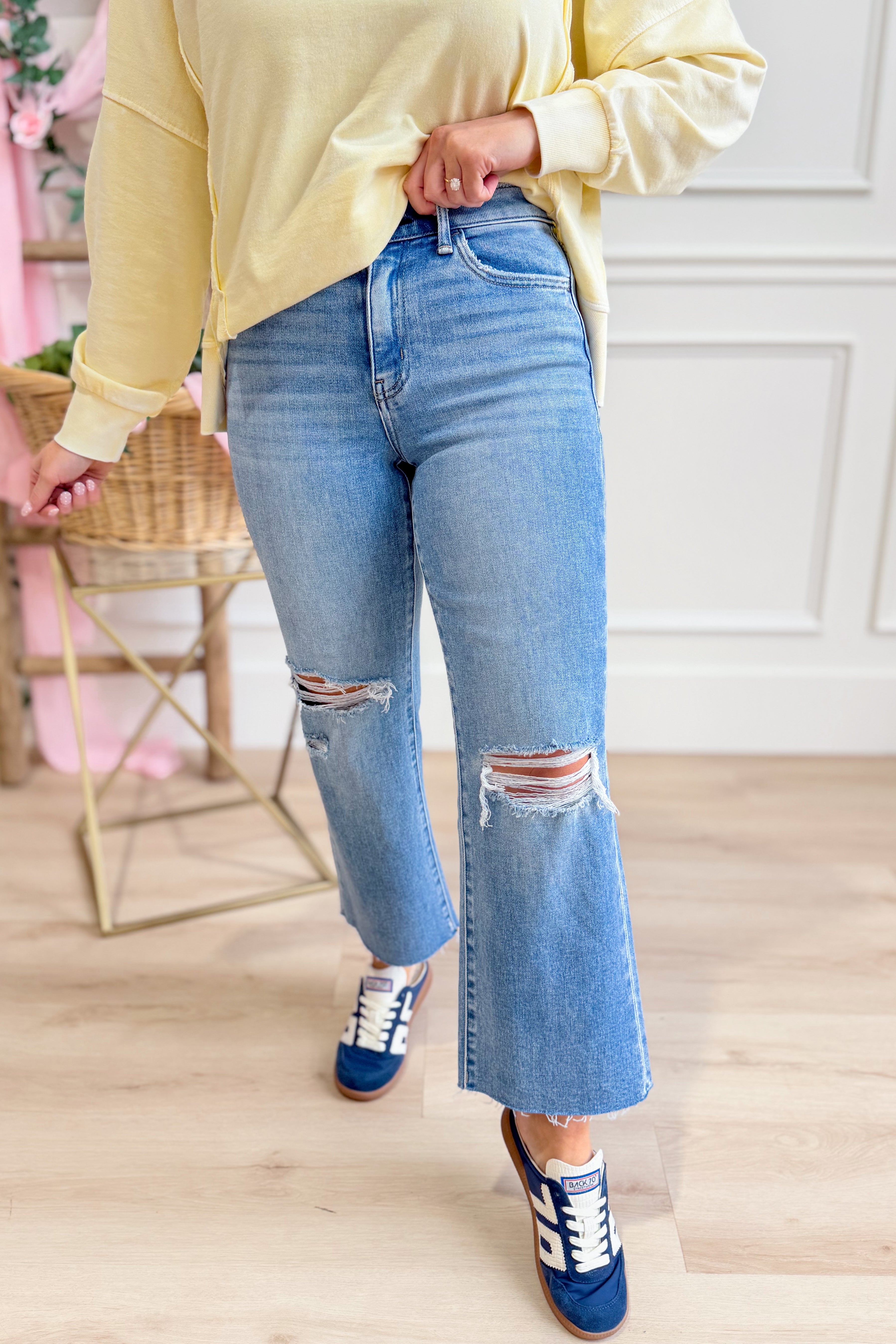 Vervet Ryan High Rise Slim Wide Jeans - Be You Boutique