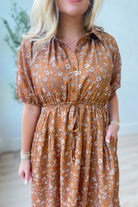 Diana Floral Bubble Sleeve Midi Dress - Be You Boutique