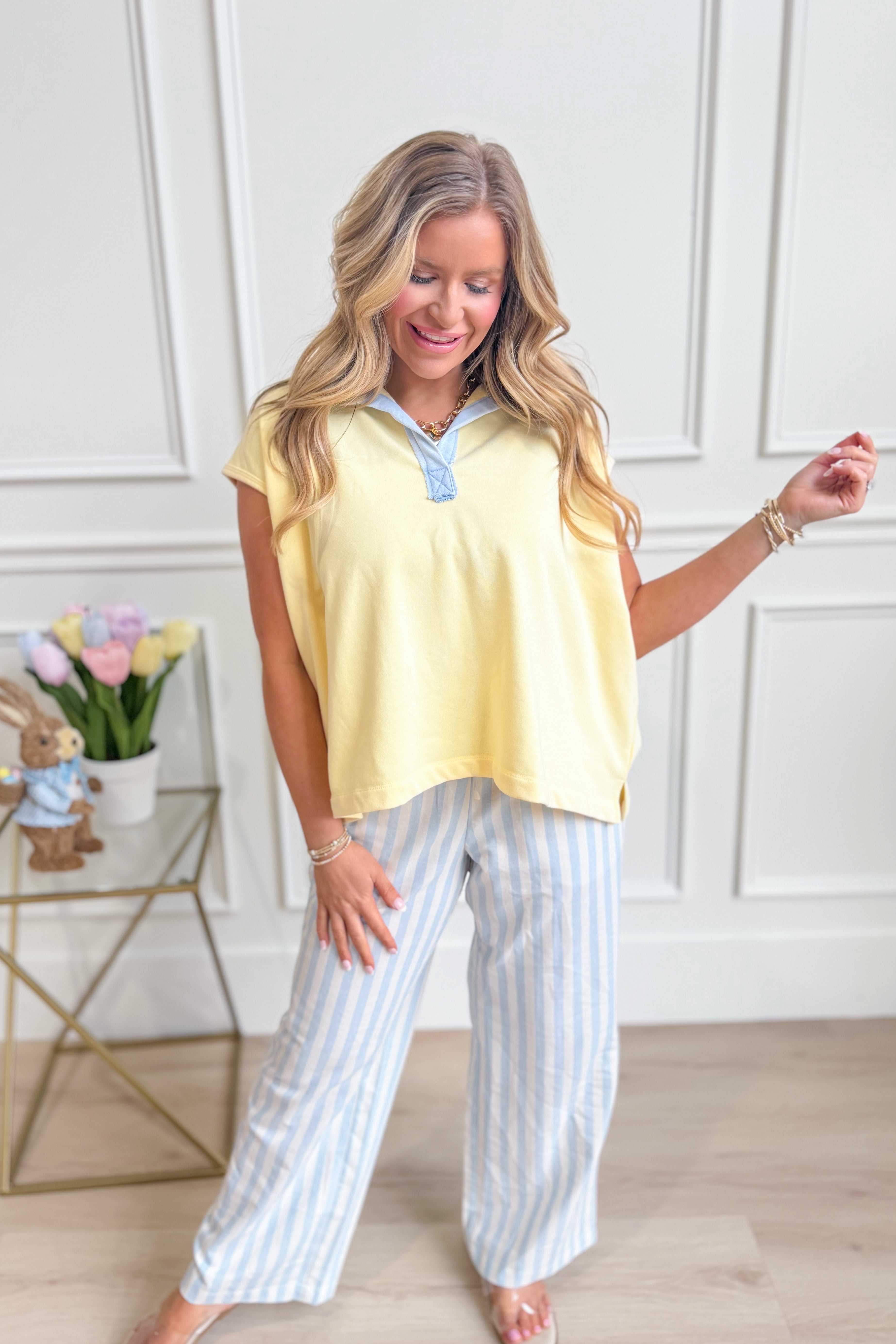 Amanda Split Neck Pullover - Be You Boutique