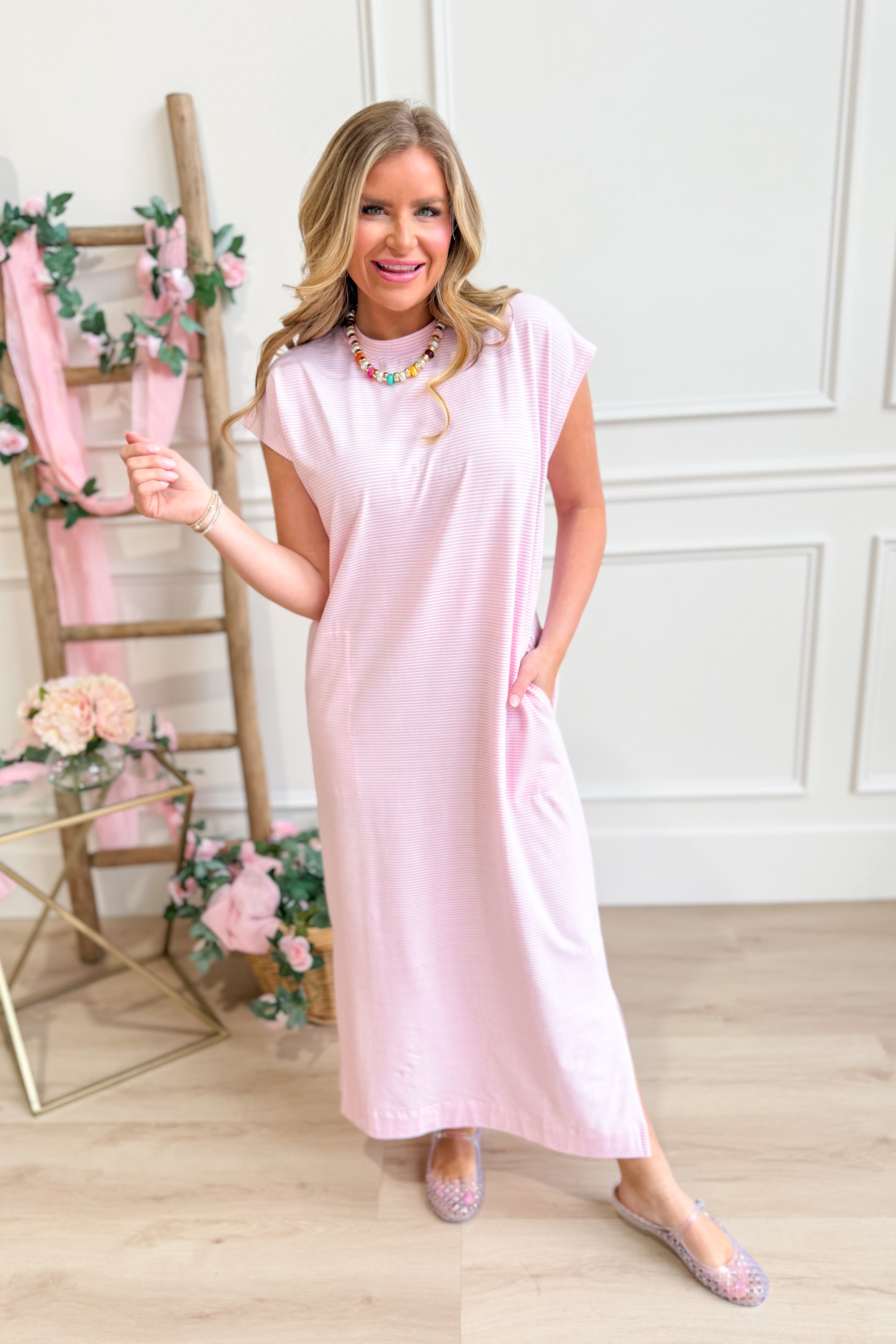 Cora Striped Knit Midi Dress - Be You Boutique