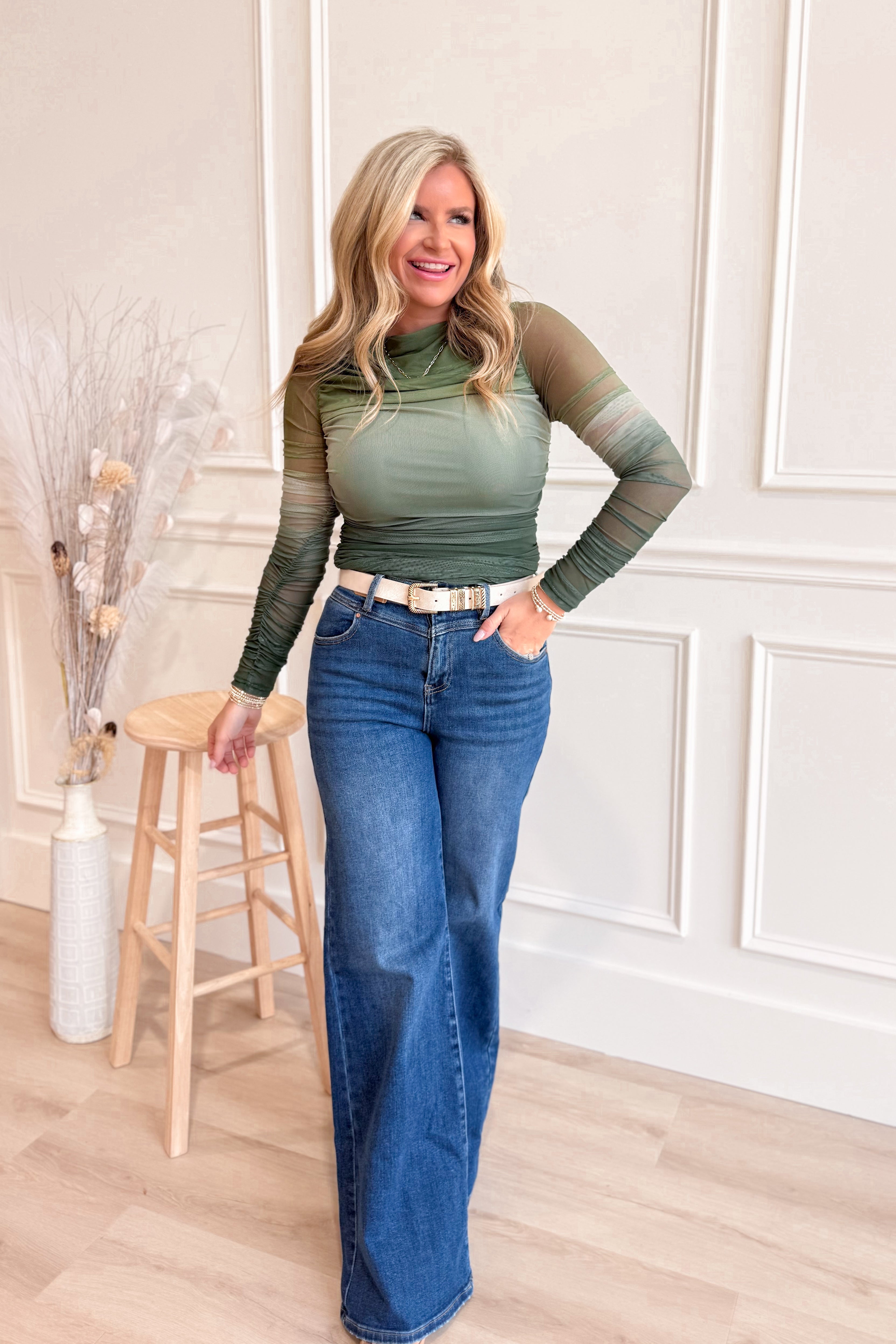 Lynette Long Sleeve Ombre Top - Be You Boutique