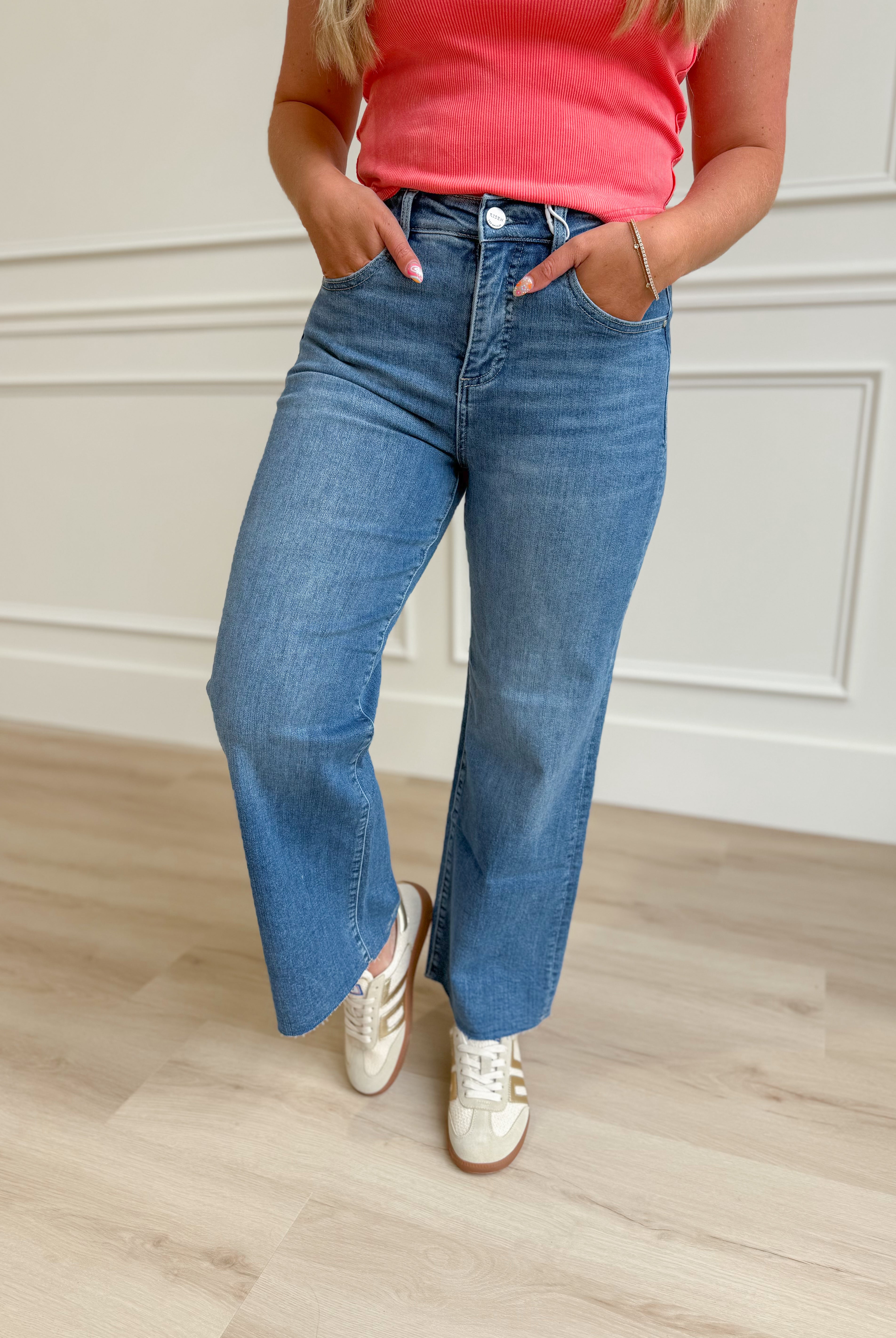 Risen Stevie High Rise Crop Wide Leg Tummy Control Pants - Be You Boutique