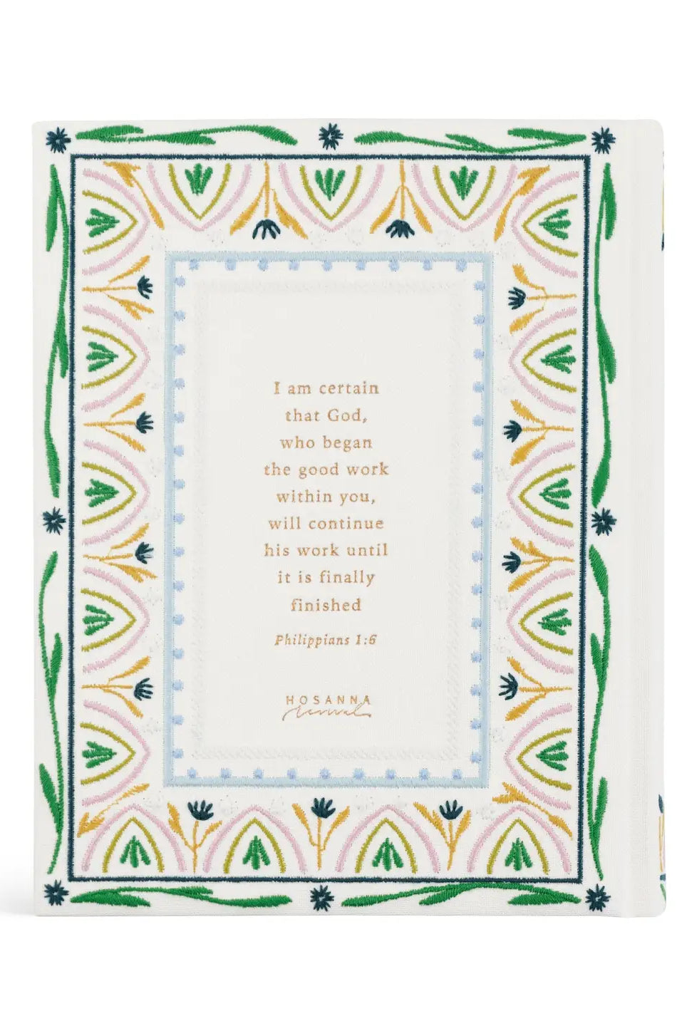 HOSANNA REVIVAL NLT Lisbon Theme Notetaking Bible with 218 accessories, featuring a detailed cover and flexible binding.