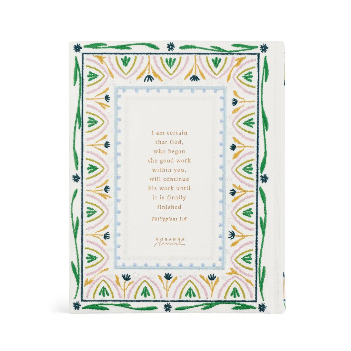 HOSANNA REVIVAL NLT Lisbon Theme Notetaking Bible with 218 accessories, featuring a detailed cover and flexible binding.