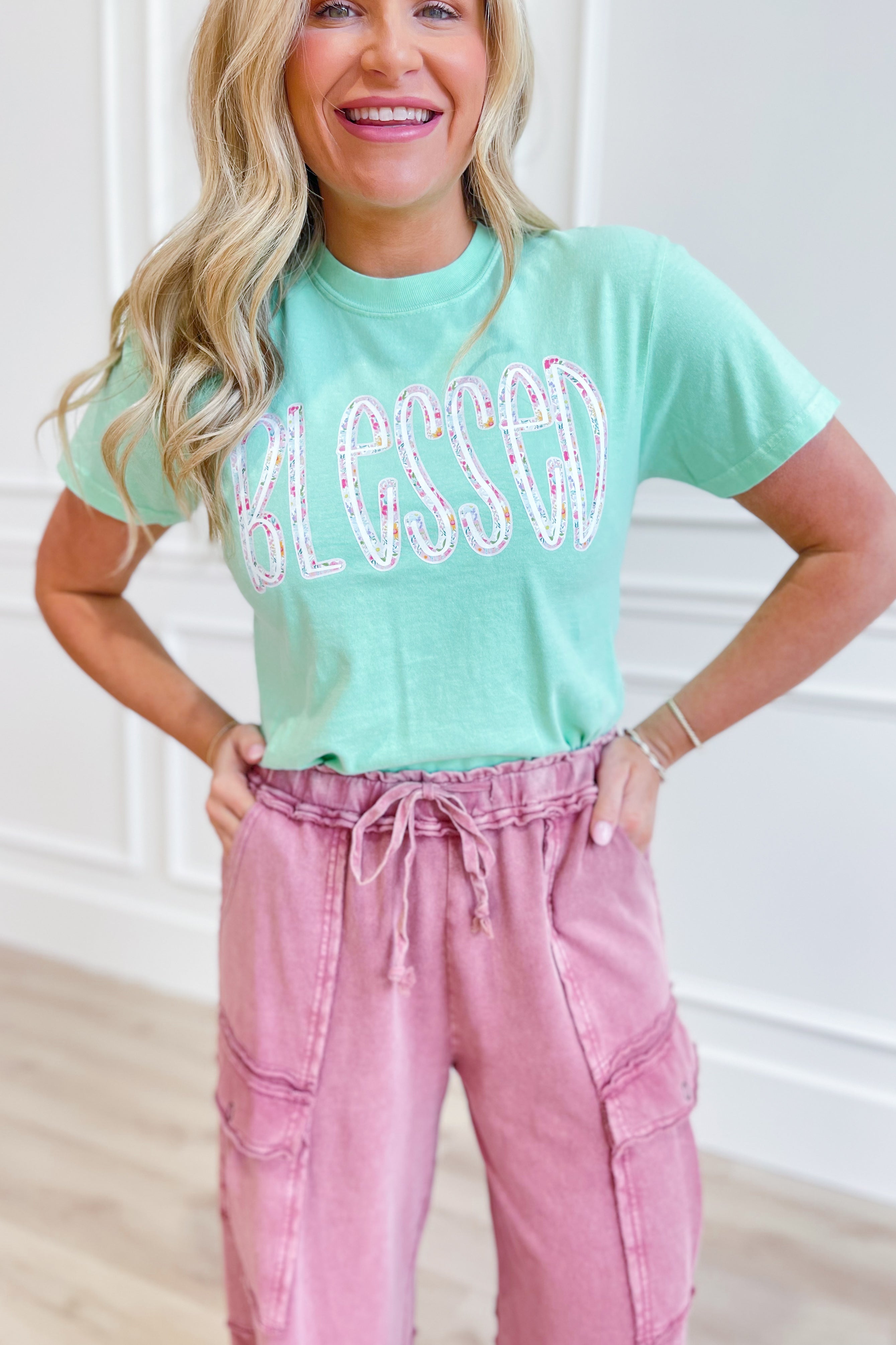 Blessed Floral Graphic T-shirt - Be You Boutique