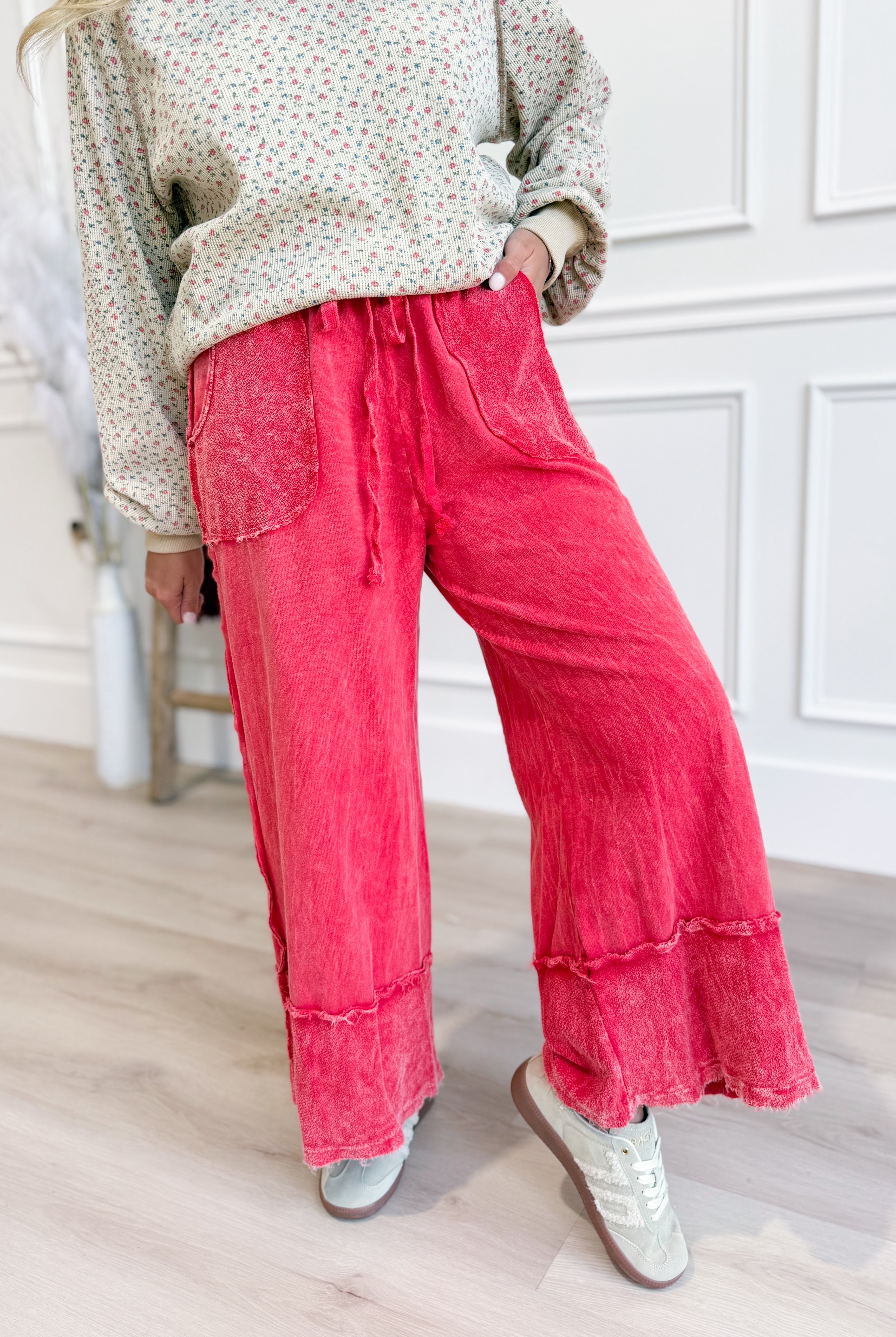 Karigan Frayed Hem Wide Leg Pant - Be You Boutique