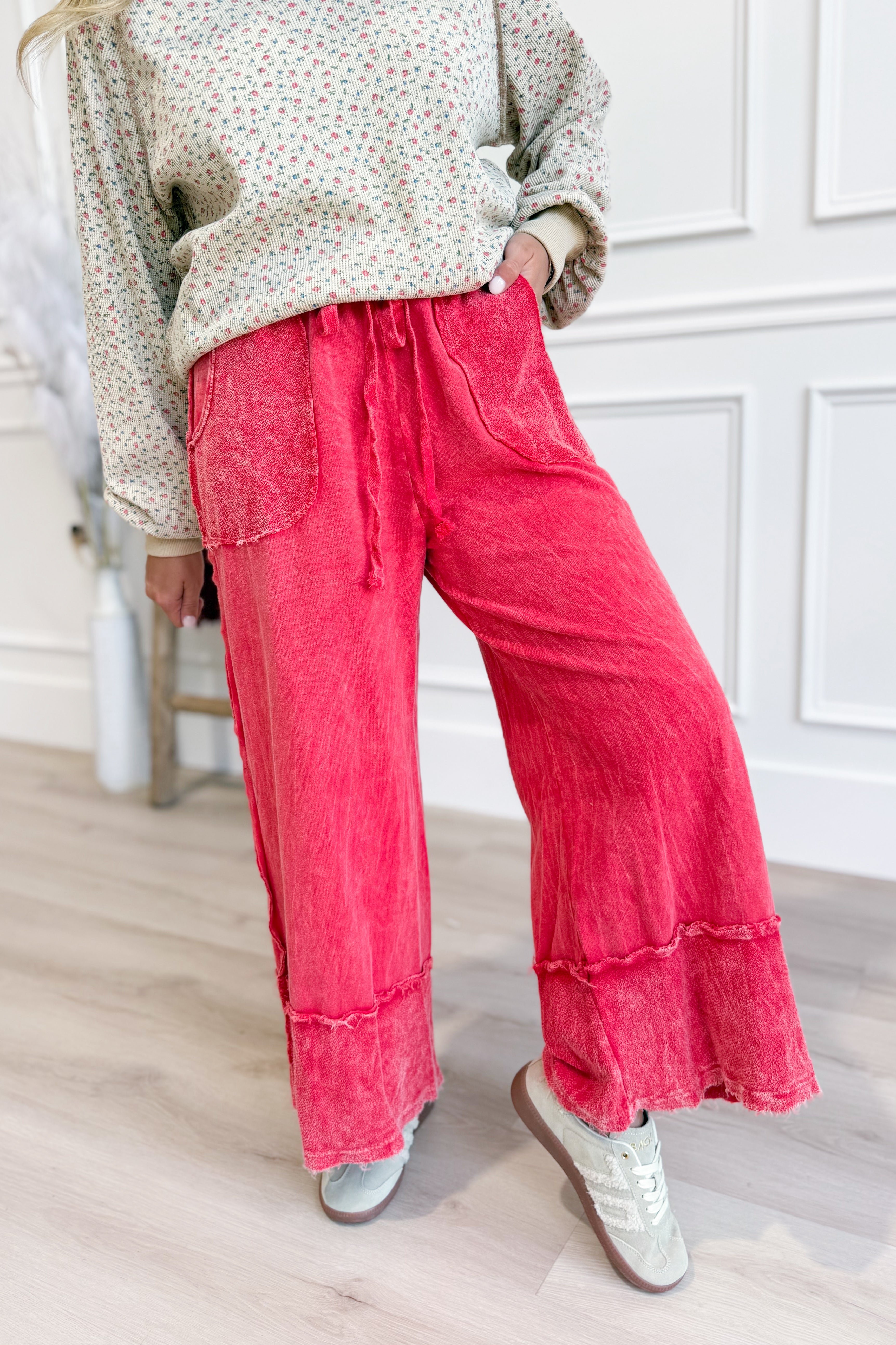 Karigan Frayed Hem Wide Leg Pant - Be You Boutique