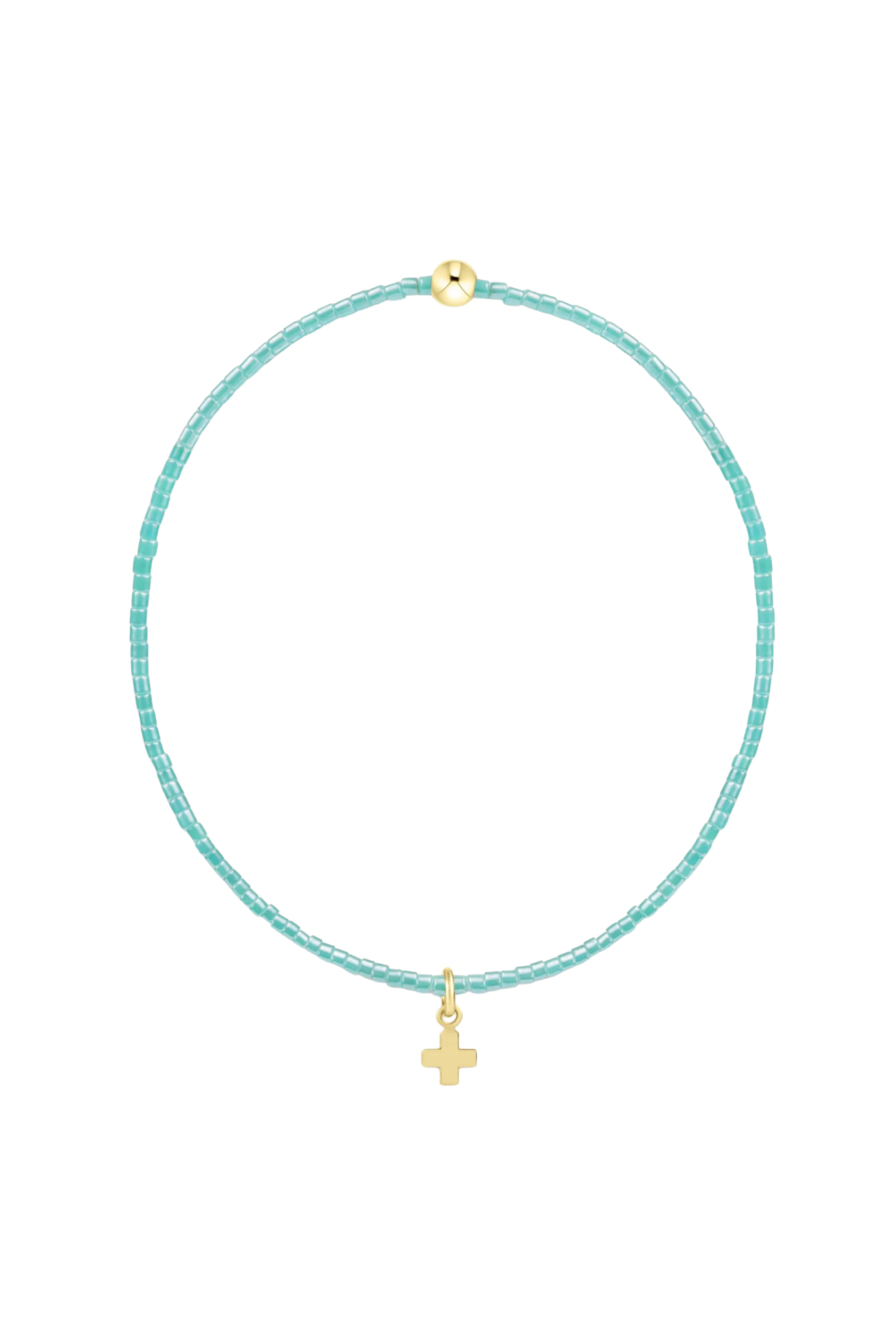 Enewton Sea Glass Hope Classic Signature Cross Charm Bracelet featuring sea glass beads and a cross charm, elegant jewelry accessory.