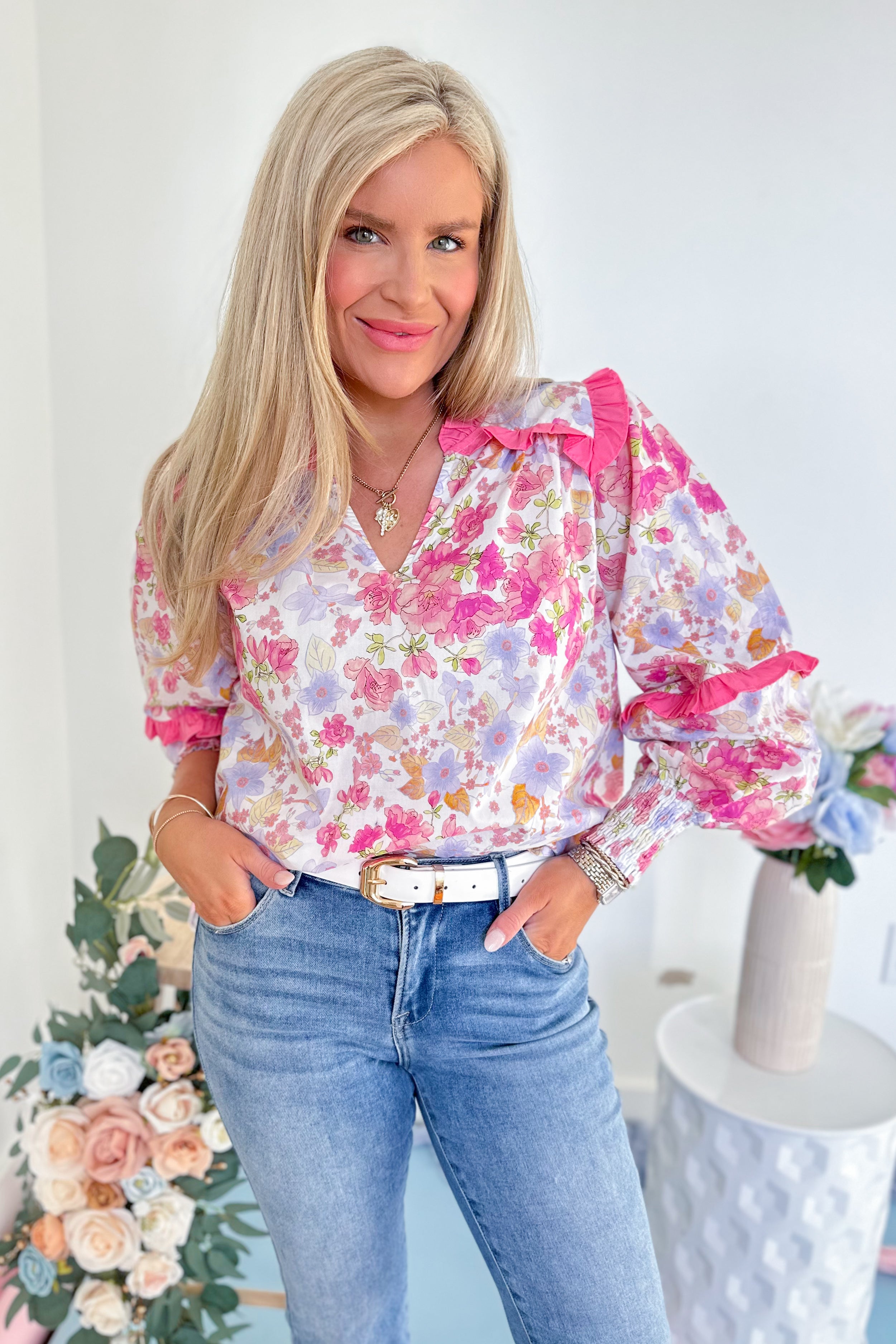 Squared Bubbled U Buckled Belt (multi) - Be You Boutique