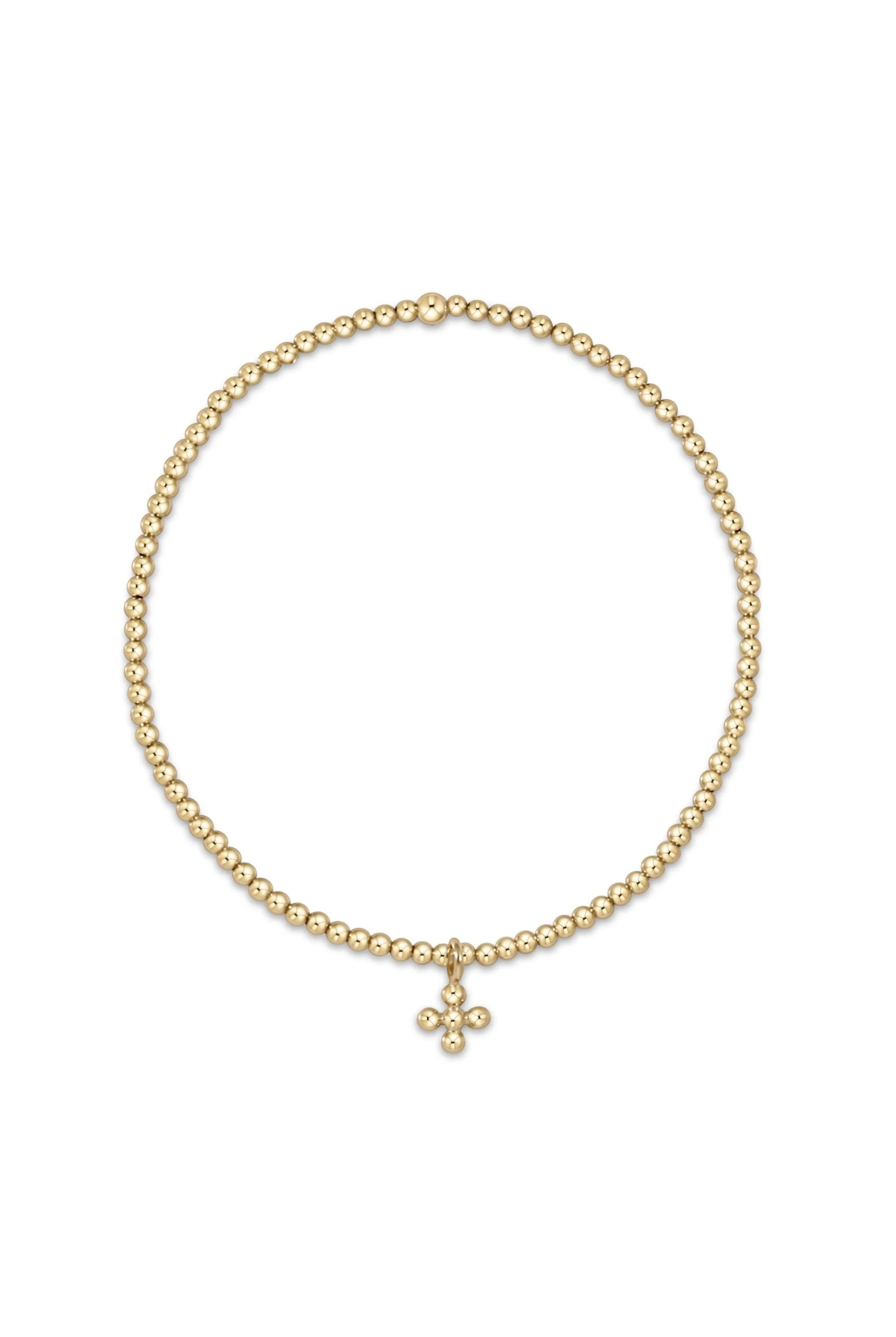 Enewton 2mm Classic Gold Beaded Cross Bracelet - Be You Boutique