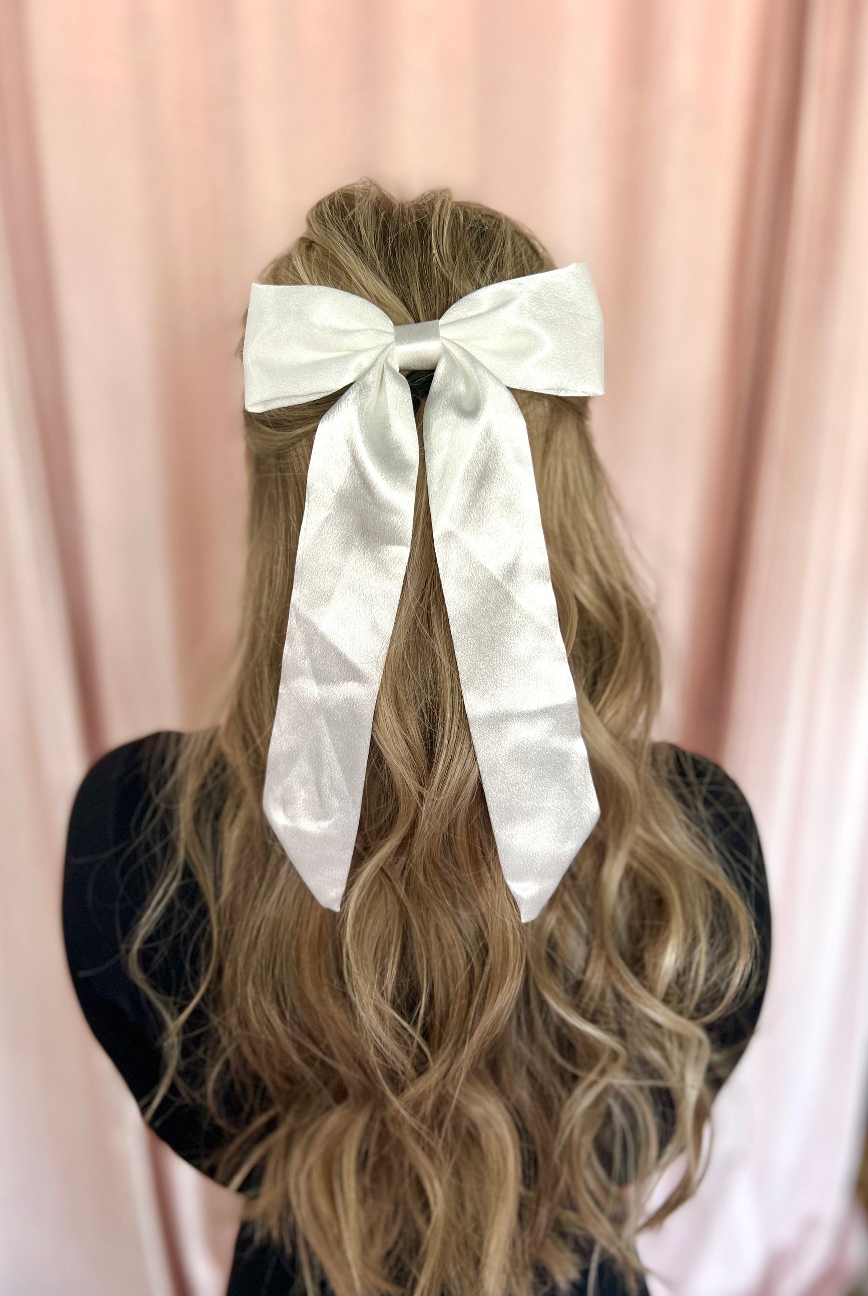 Brea Long Satin Hair Bow Barrette Clip (Multi) - Be You Boutique