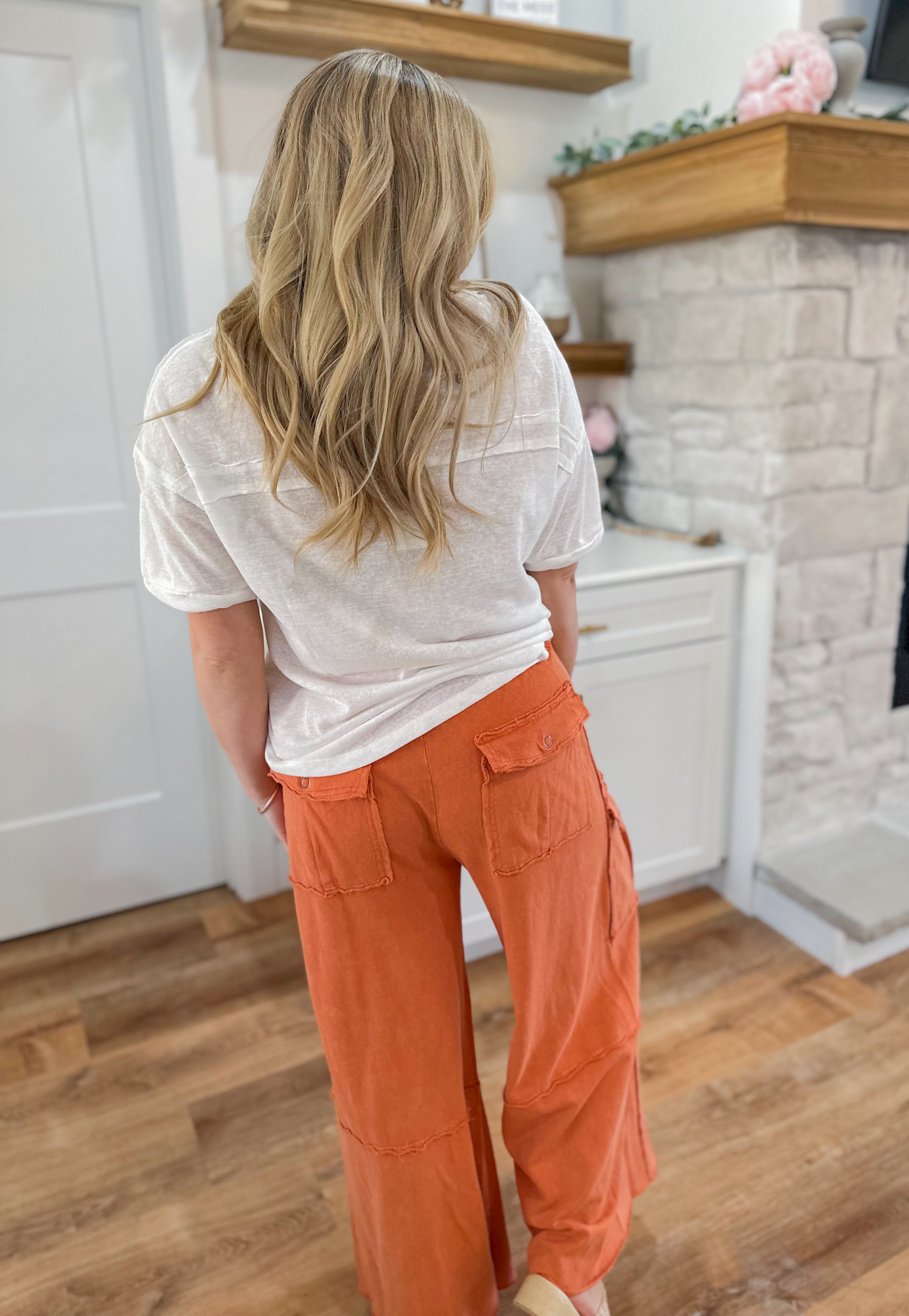 Mateo Mineral Washed Wide Leg Cargo Pants - Be You Boutique