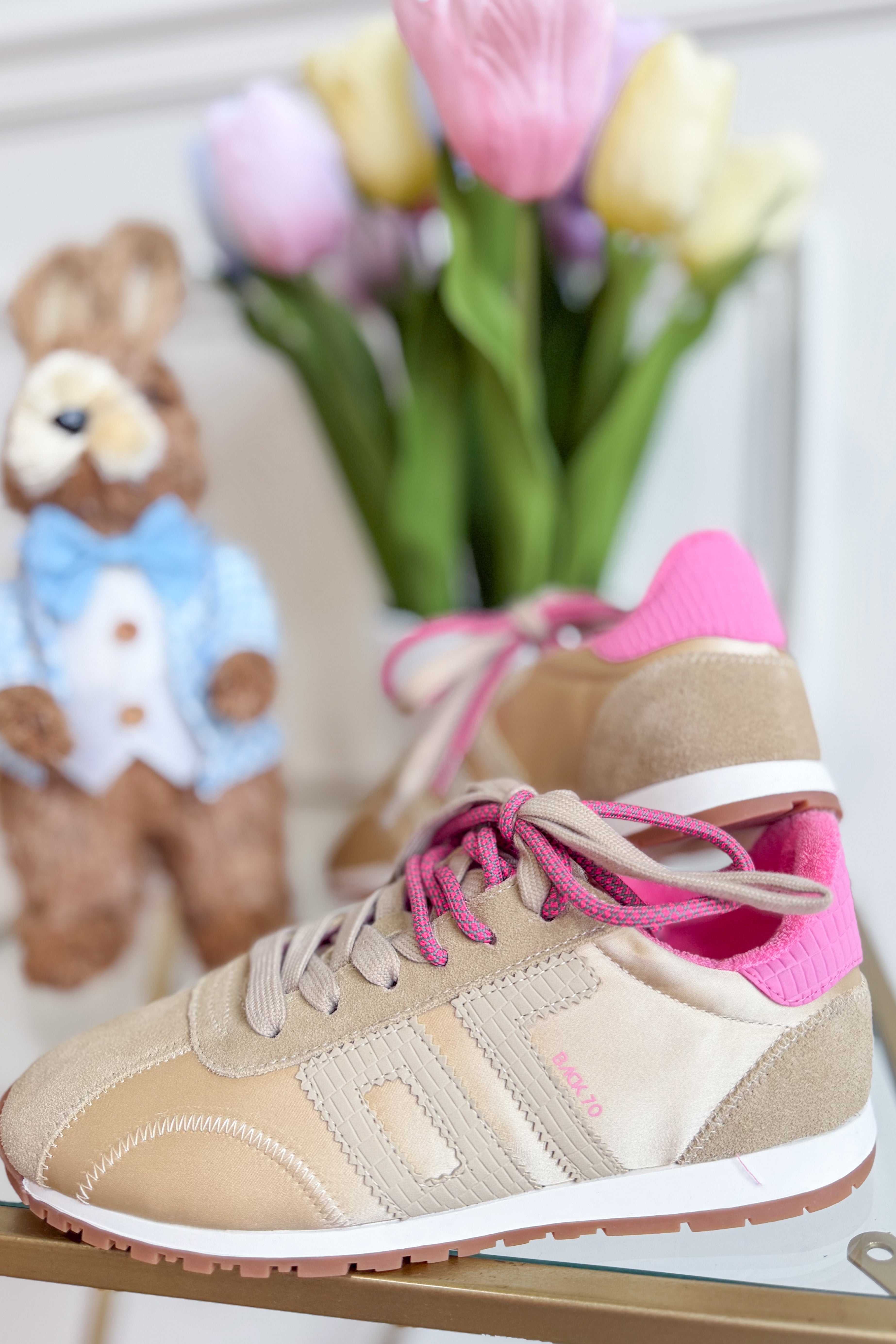 BACK70 Asian Sneakers in Beige - Be You Boutique