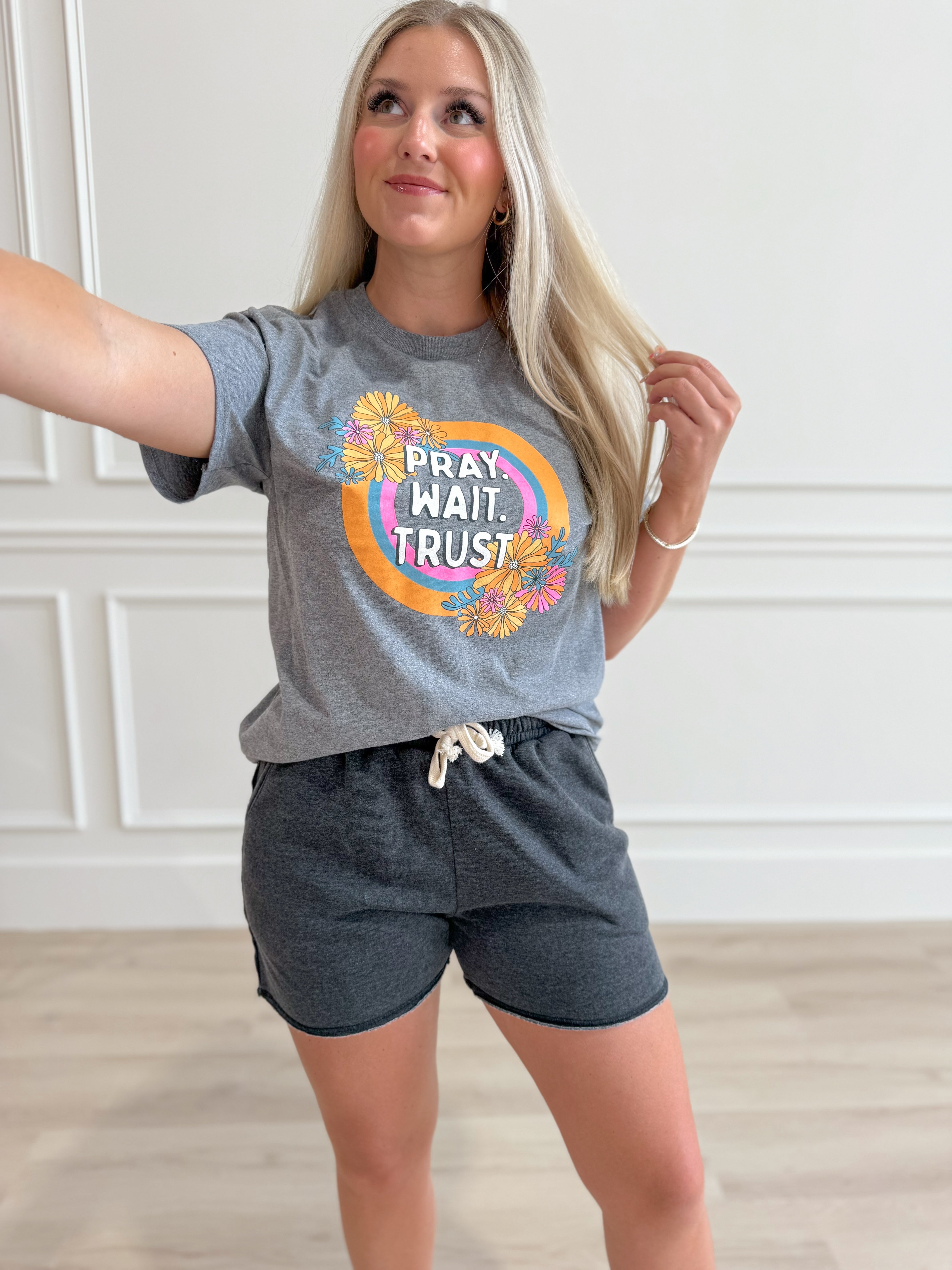 Pray Wait Trust Graphic T-shirt - Be You Boutique