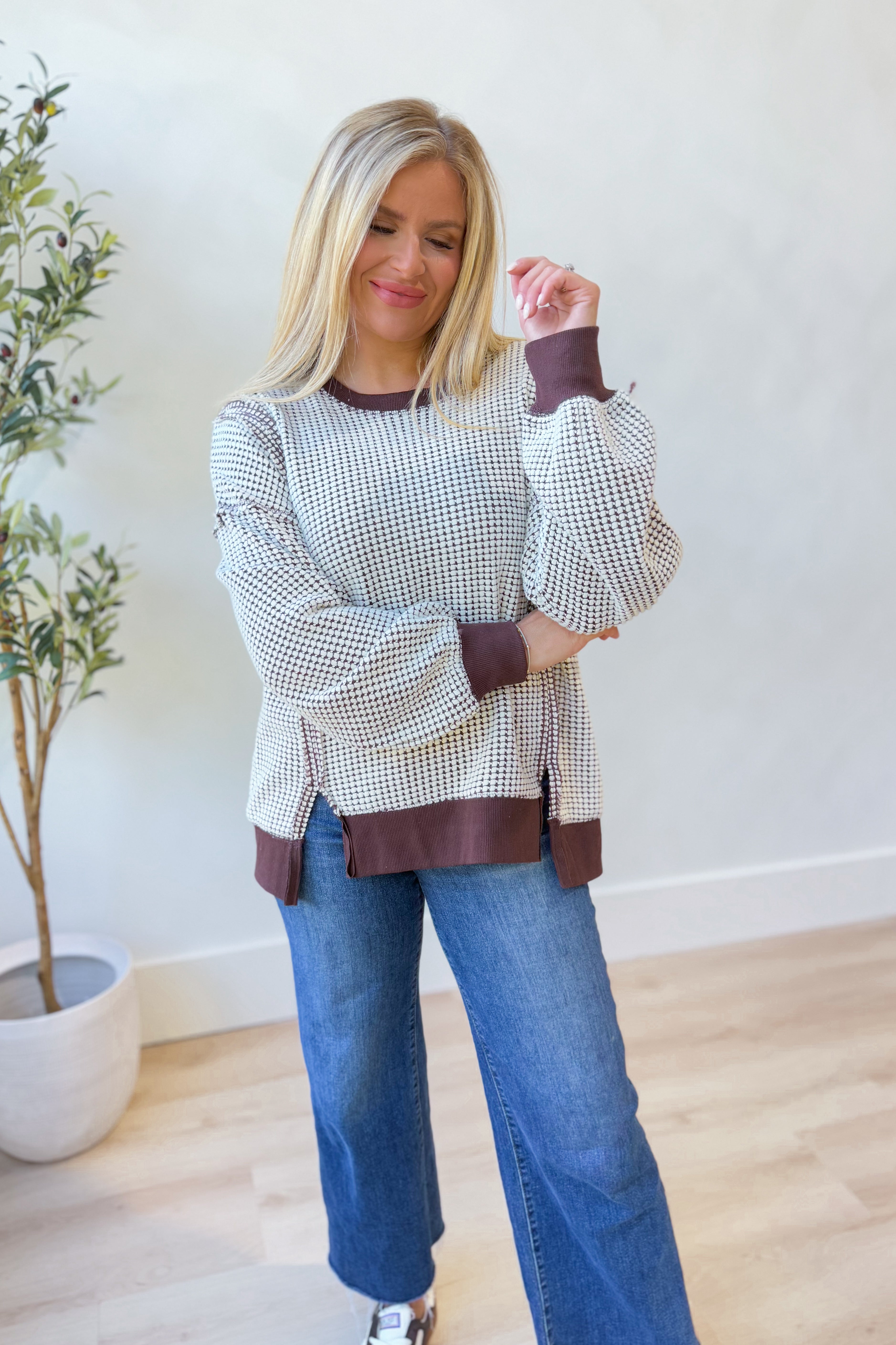 Natalia Oversized Waffle Knit Pullover - Be You Boutique