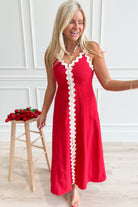 Lola Ric Rac Trim Midi Dress - Be You Boutique