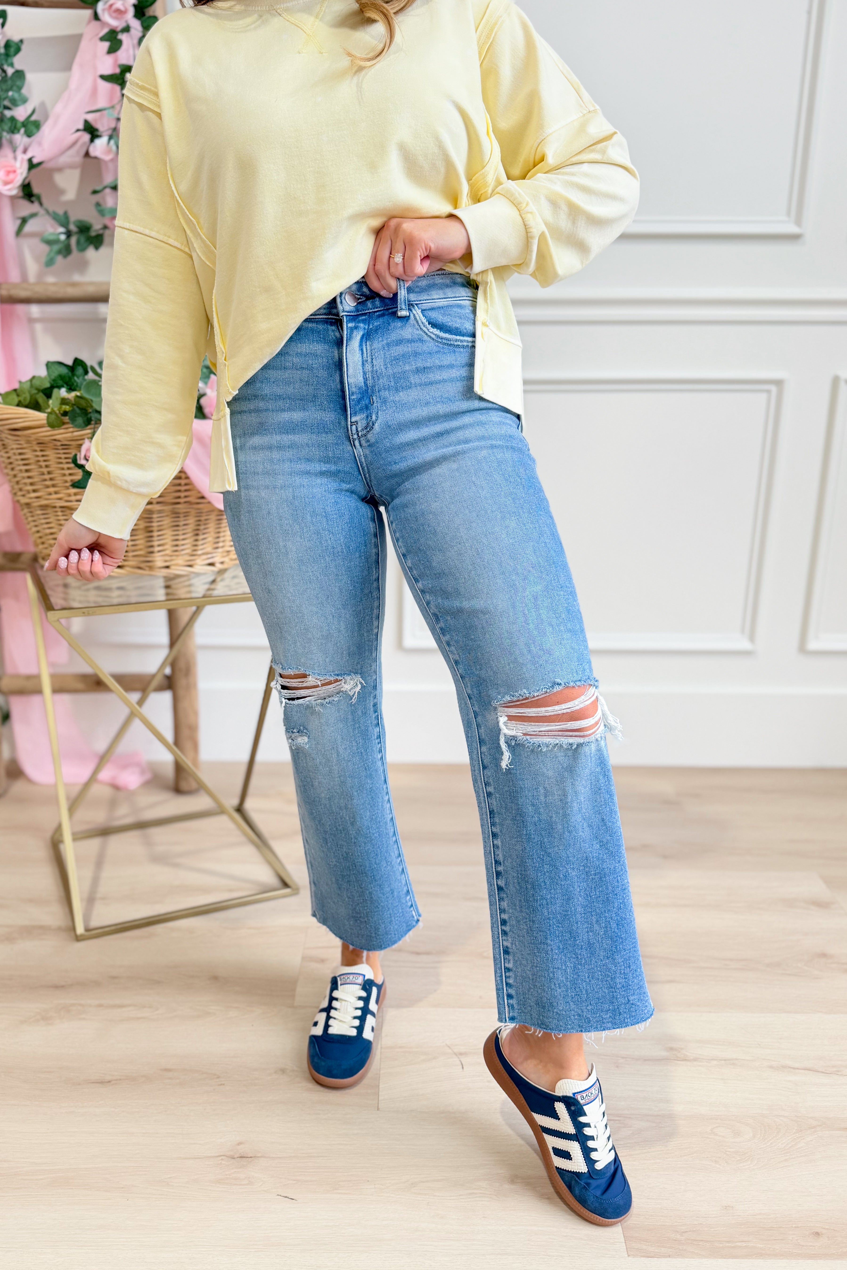 Vervet Ryan High Rise Slim Wide Jeans - Be You Boutique