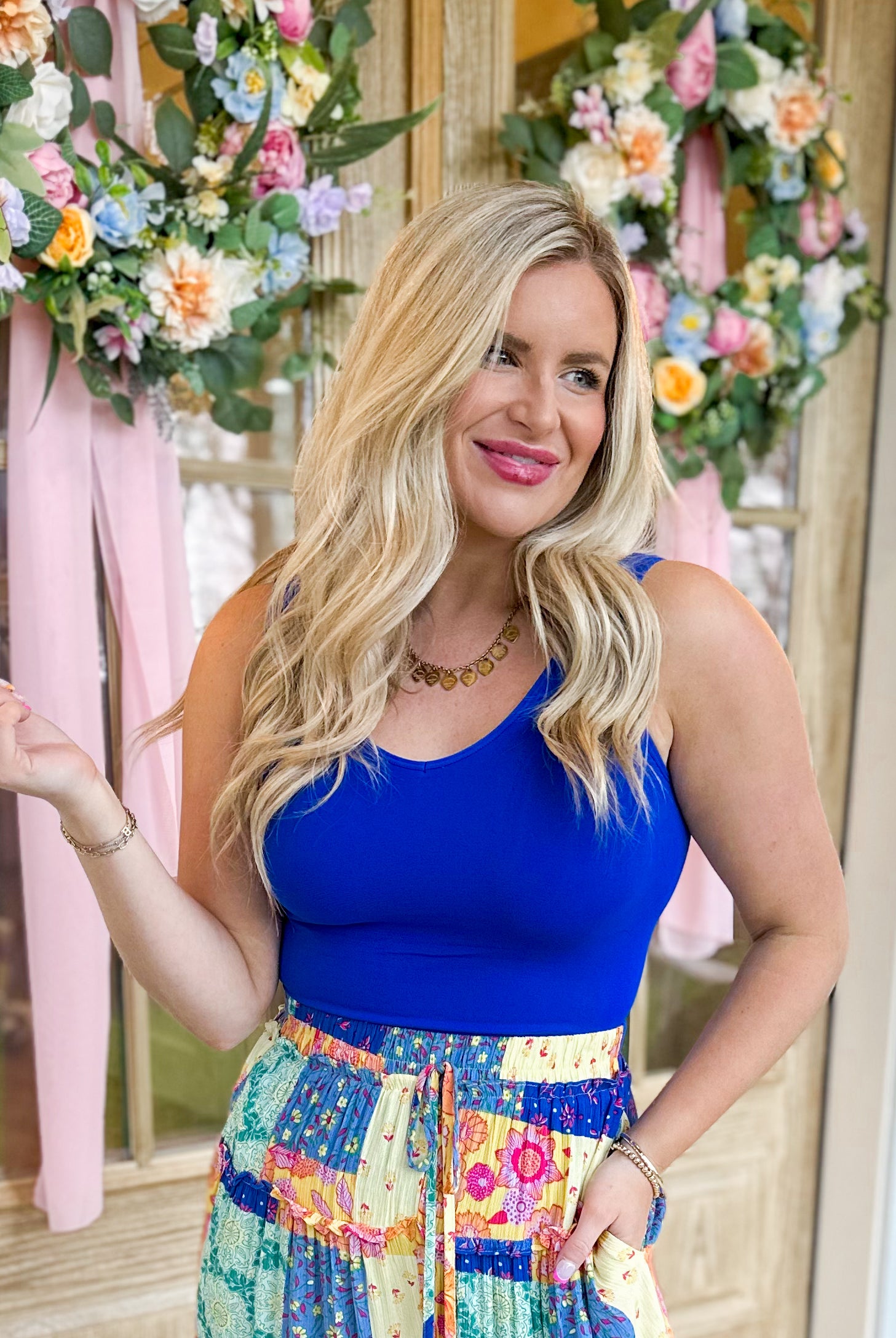 Cathy Basic Reversible Seamless Tank ~ Royal Blue - Be You Boutique