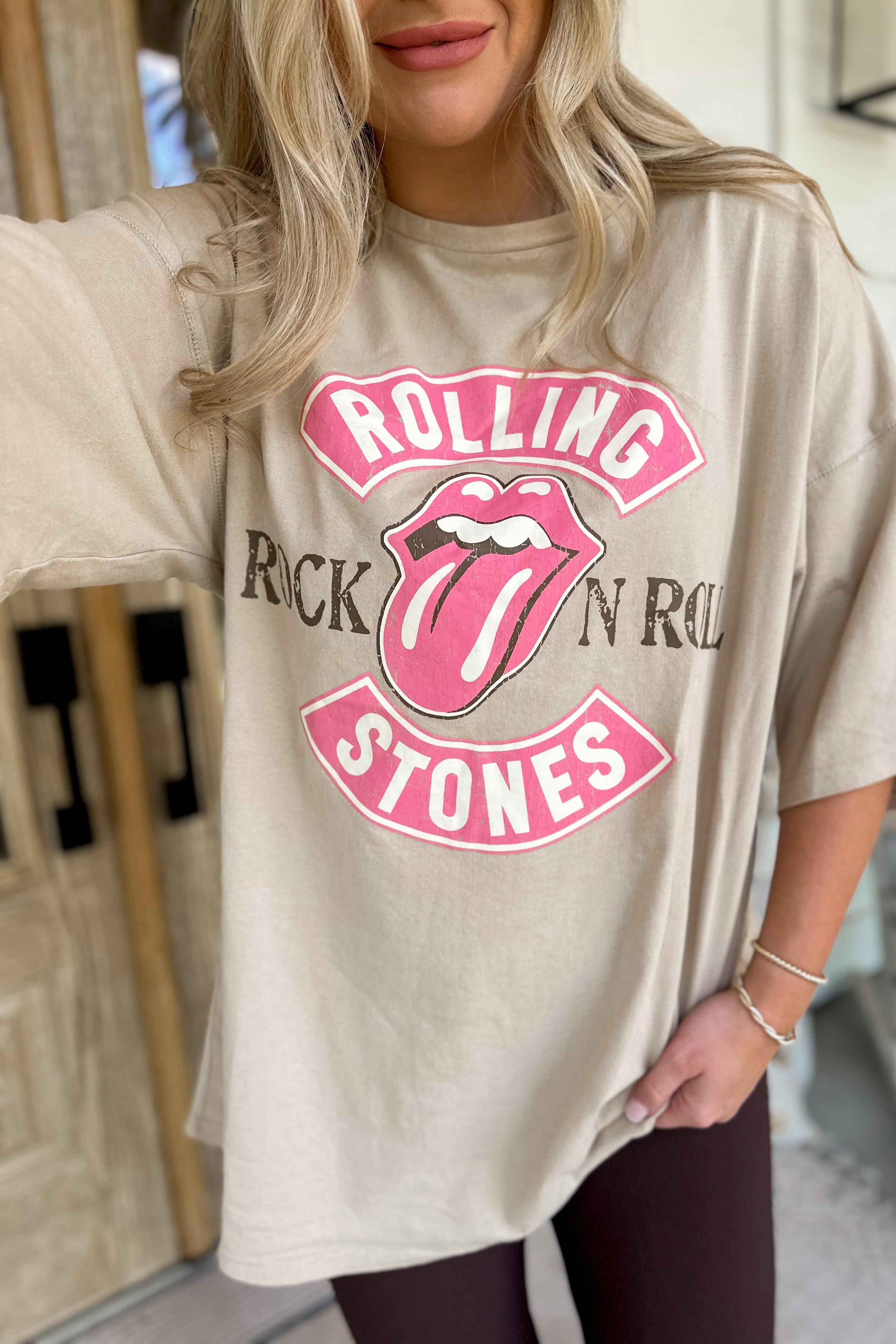 Rolling Stones Mineral Washed Cotton Jersey Short Sleeve Graphic Tee