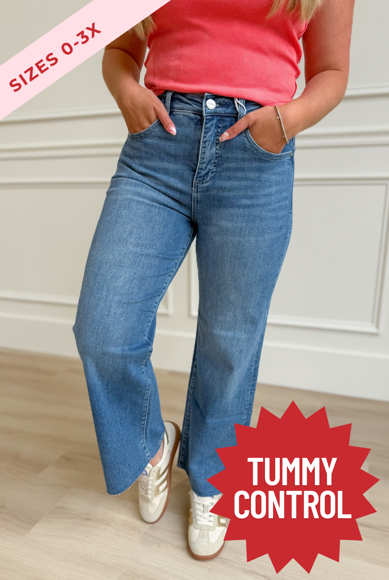 Risen Stevie High Rise Crop Wide Leg Tummy Control Pants - Be You Boutique