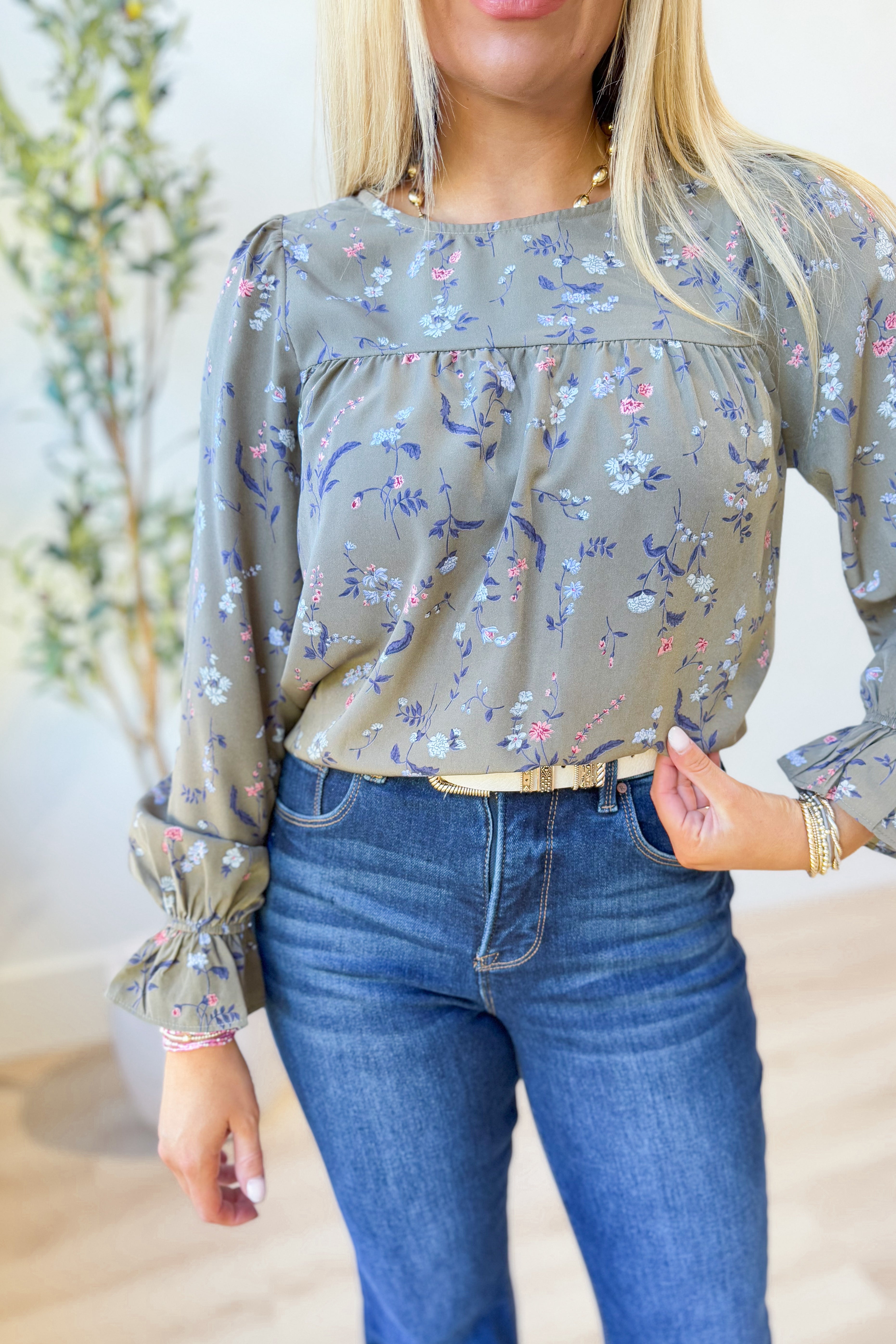 Mary Ruffled Hem Floral Blouse - Be You Boutique