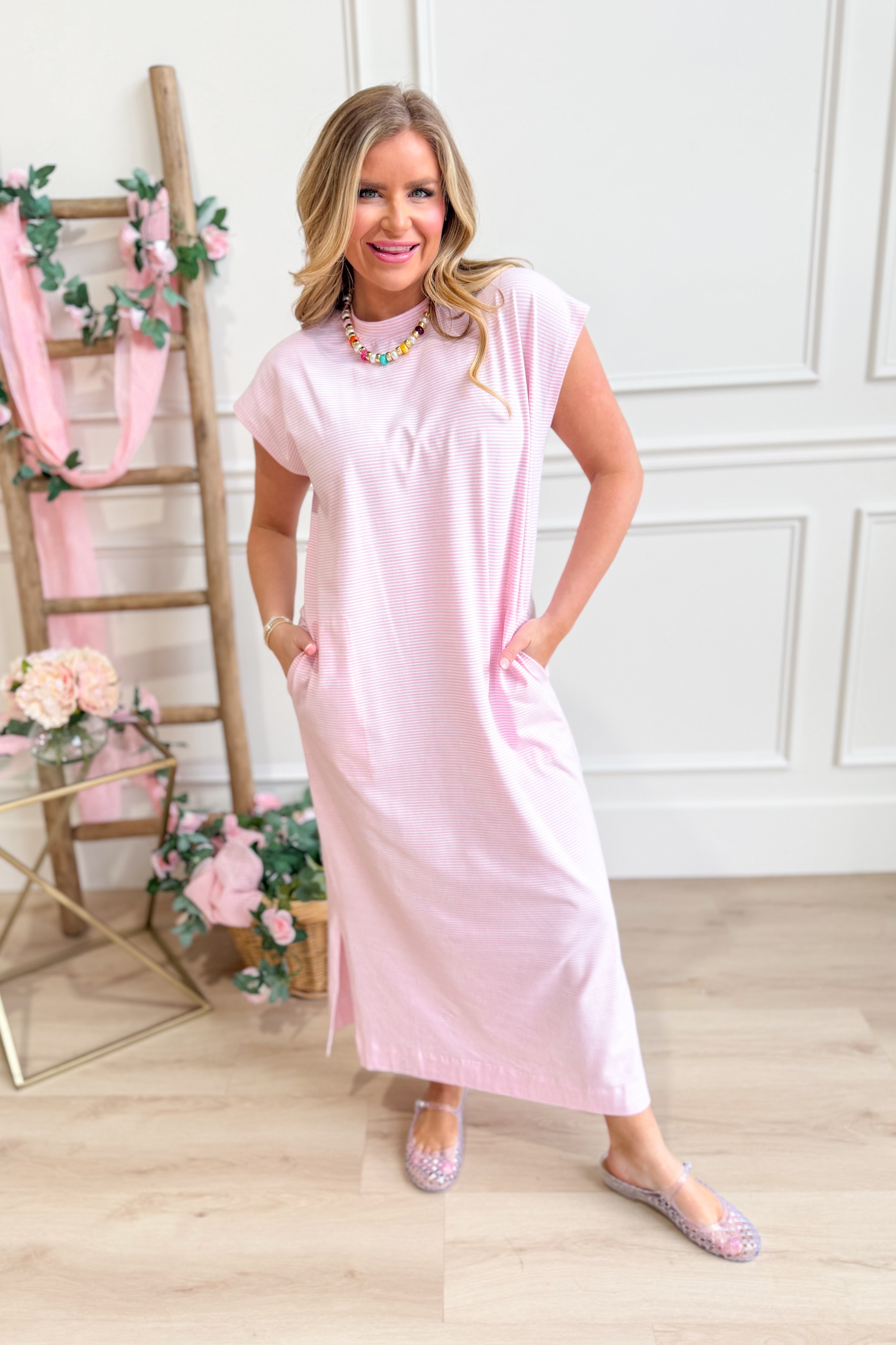 Cora Striped Knit Midi Dress - Be You Boutique