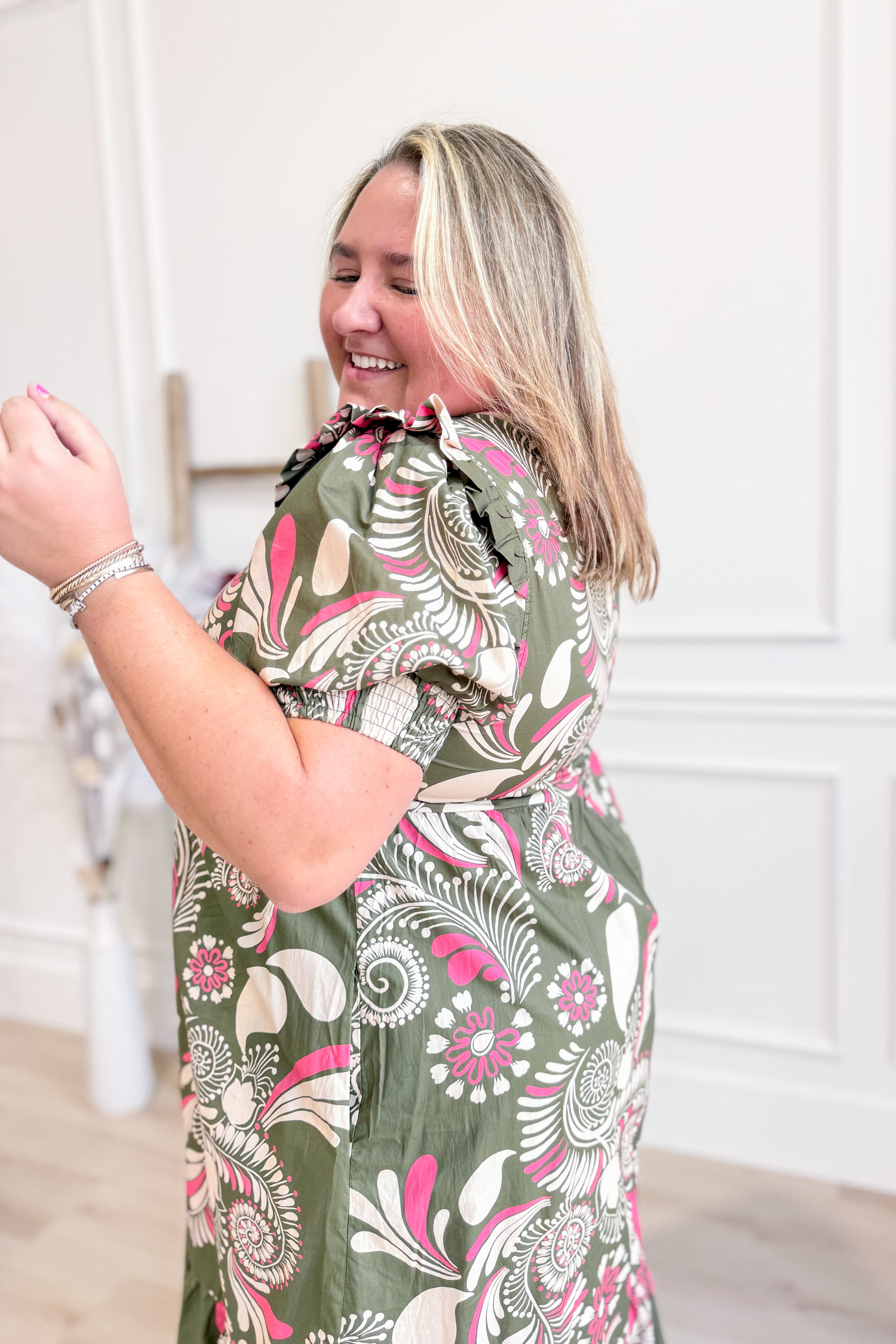 Courtney Paisley Pattern Midi Dress - Be You Boutique