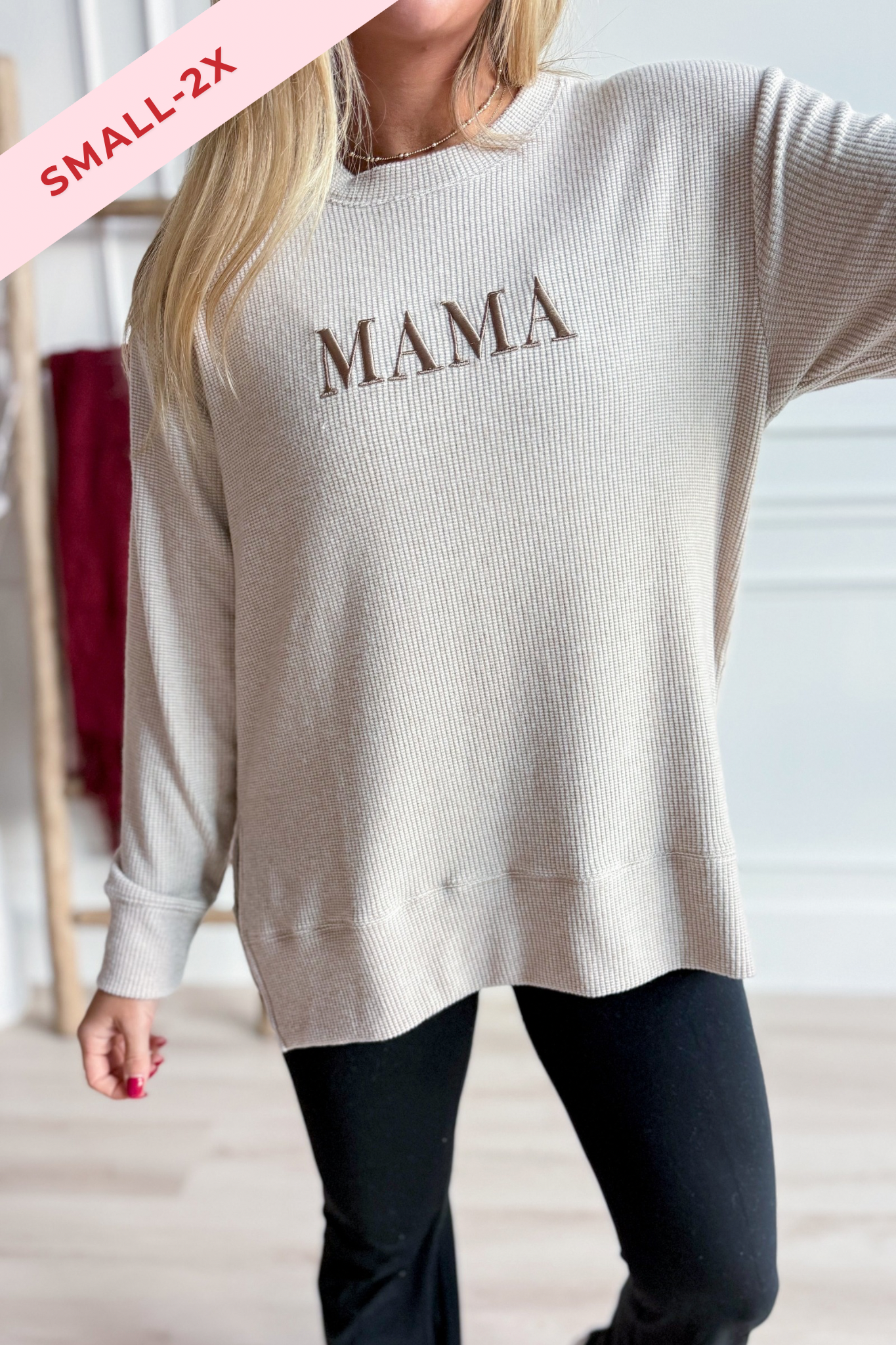 Mama 3D Embroidered Pullover - Be You Boutique