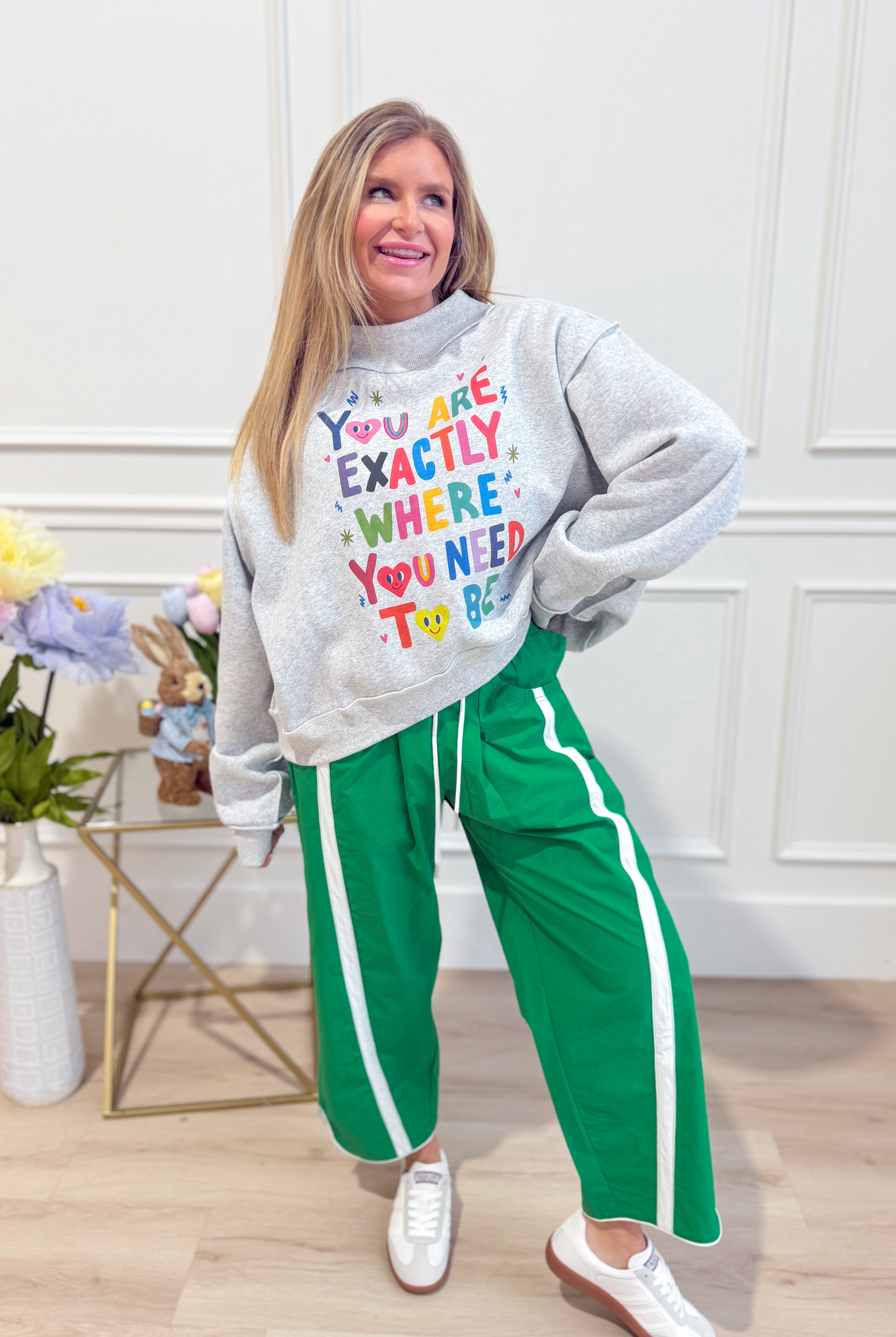 Bucket List Lenny Windbreaker contrasted stripe pant, 156 pants, showing lightweight fabric with bold stripe design and relaxed fit.