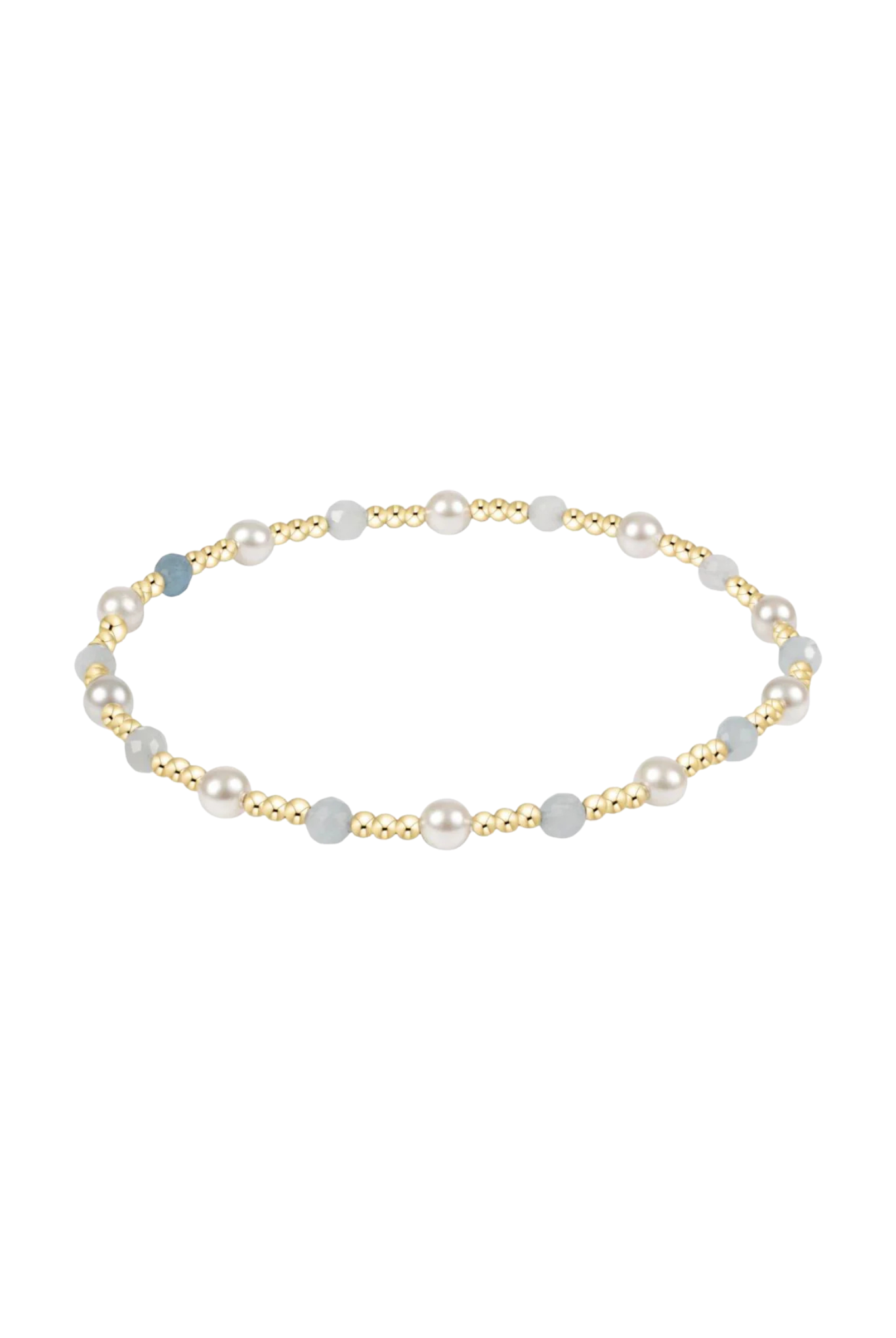 Enewton Aquamarine 4mm Pearl Sincerity Bracelet featuring aquamarine beads and pearls on a delicate jewelry strand.