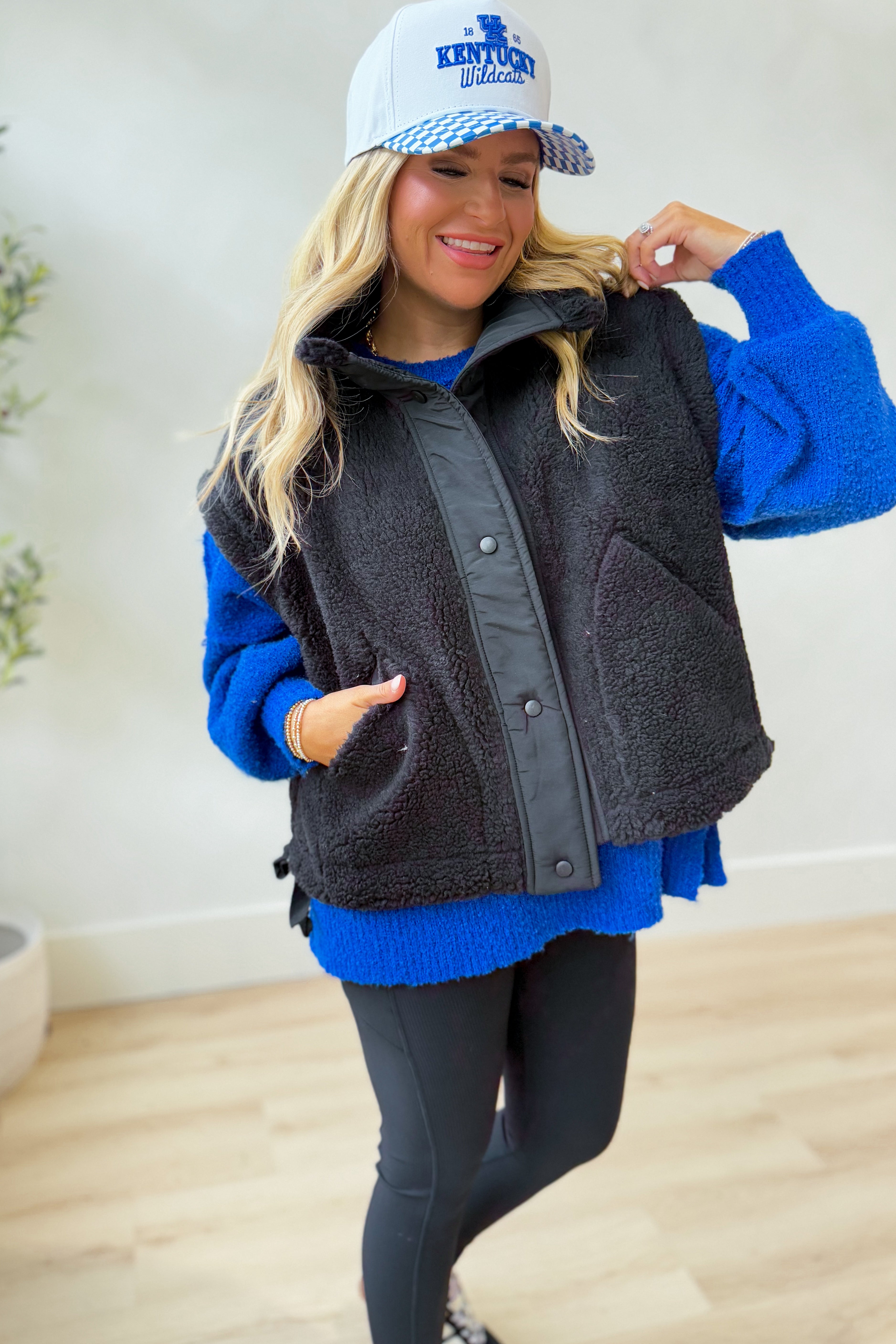 Kathy Sherpa Textured Vest - Be You Boutique