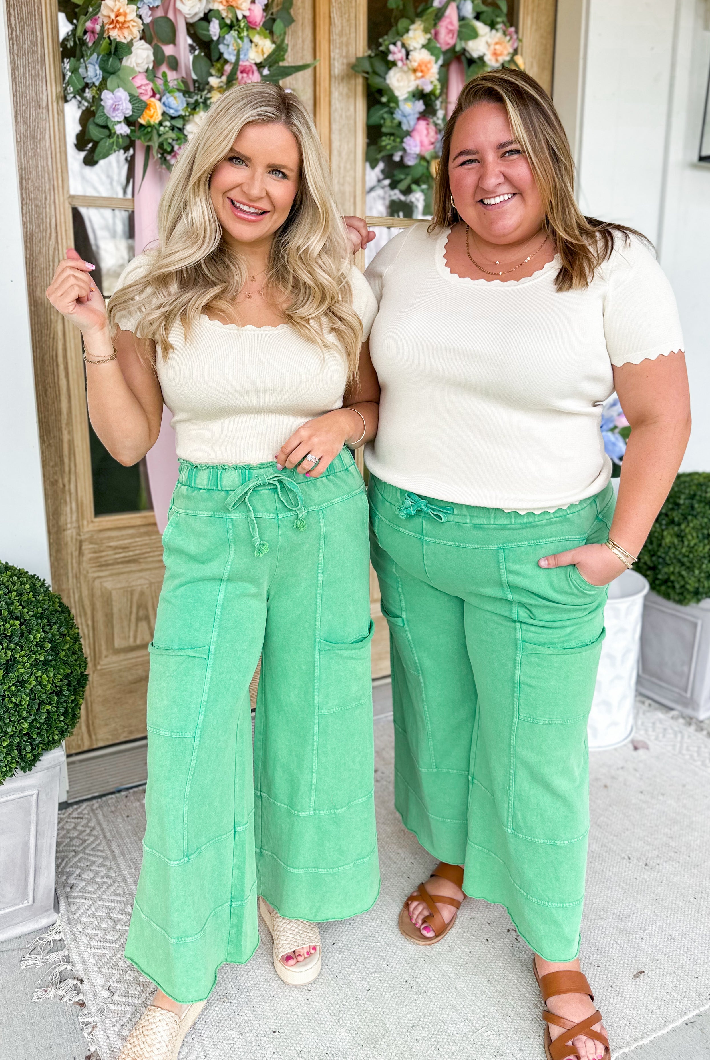 Bradley Mineral Washed Terry Knit Wide Leg Pants - Be You Boutique