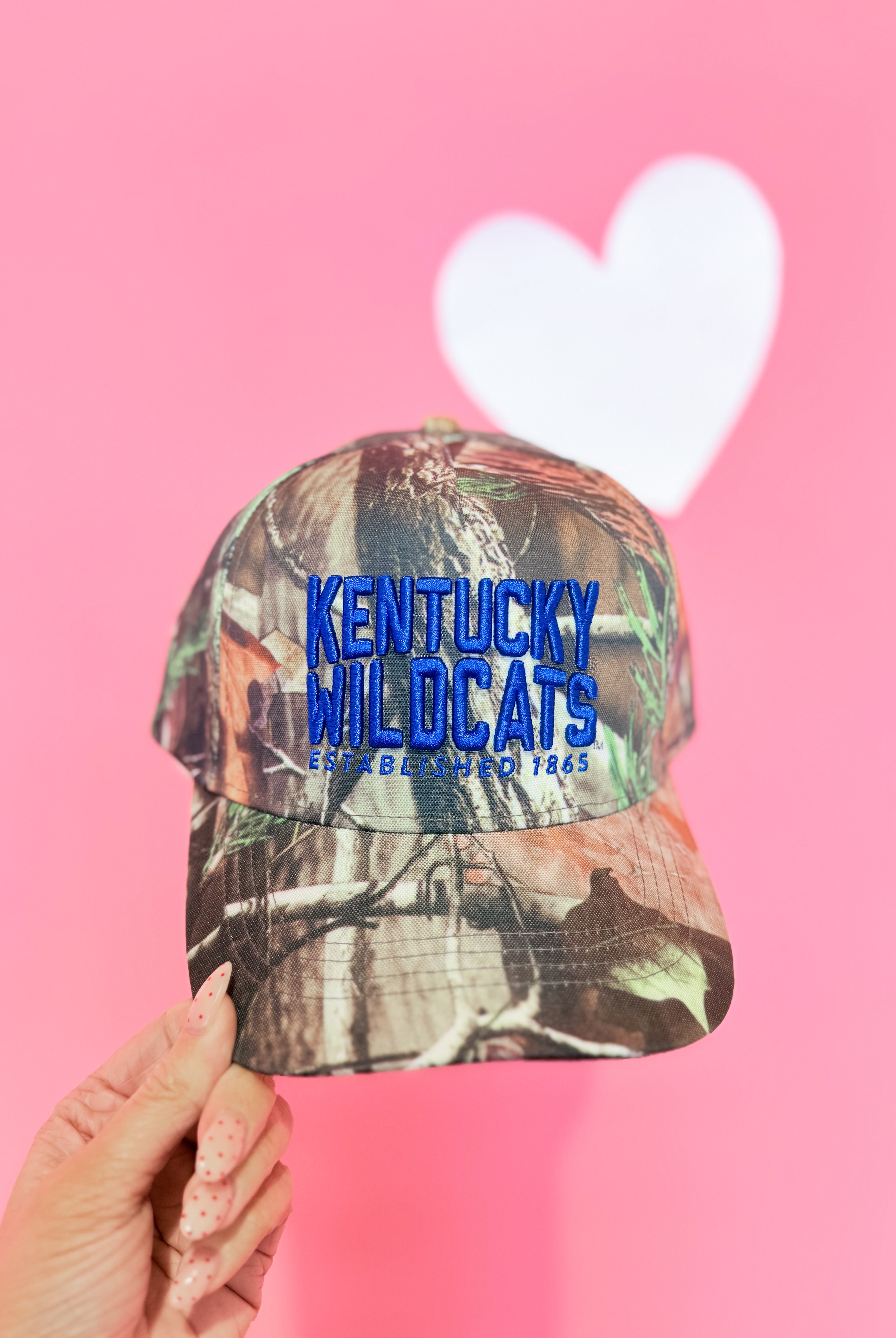 Kentucky camo canvas hat by GameDay Social Apparel Co.® with adjustable strap and embroidered logo, casual sports fan accessory.