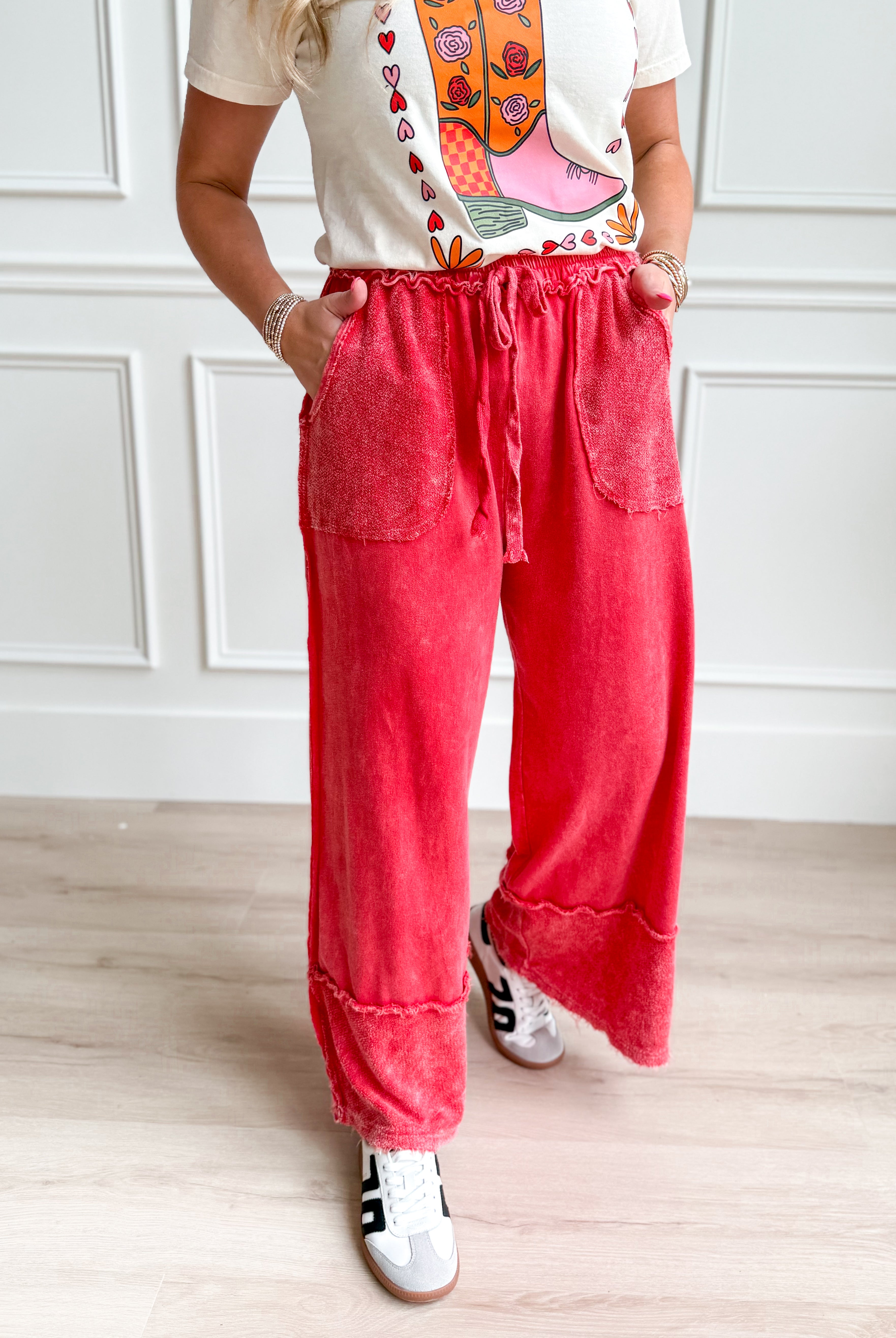 Karigan Frayed Hem Wide Leg Pant - Be You Boutique