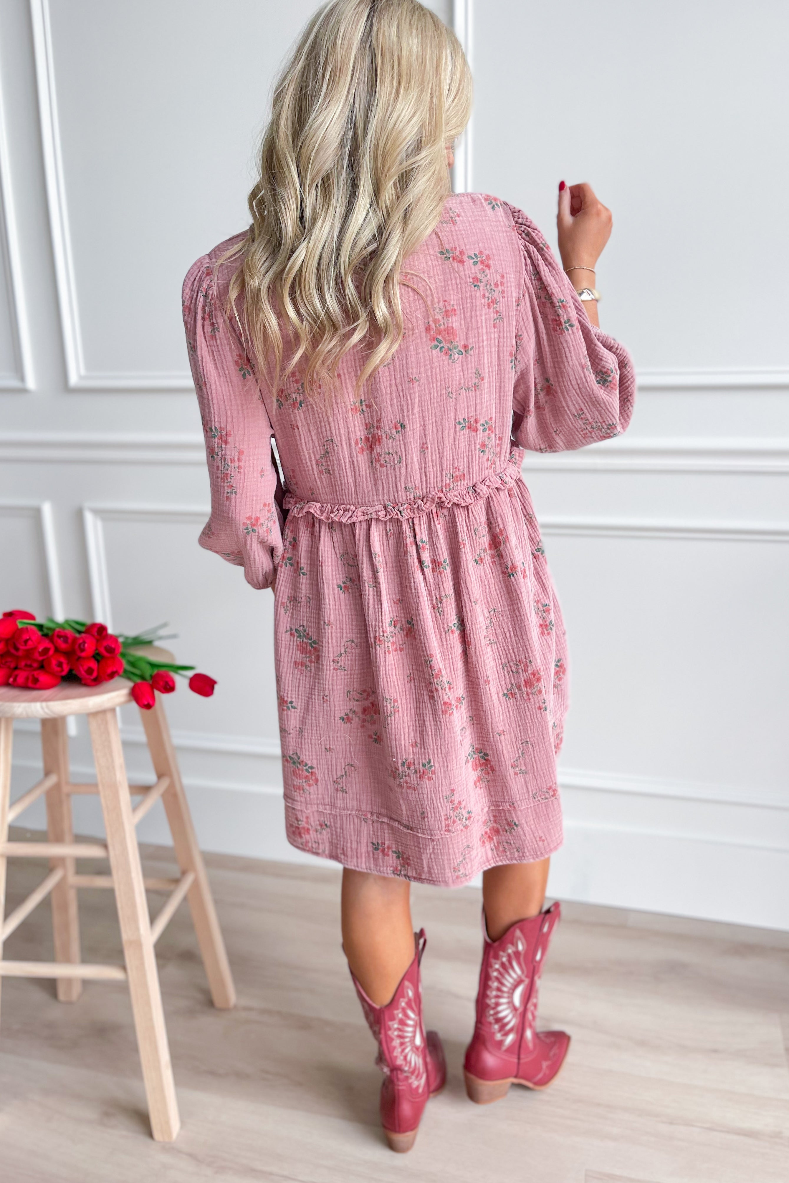 Karen Floral Mineral Washed Babydoll Dress - Be You Boutique