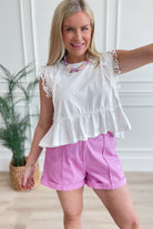 Luna High Waisted Cuffed Pintuck Short - Be You Boutique