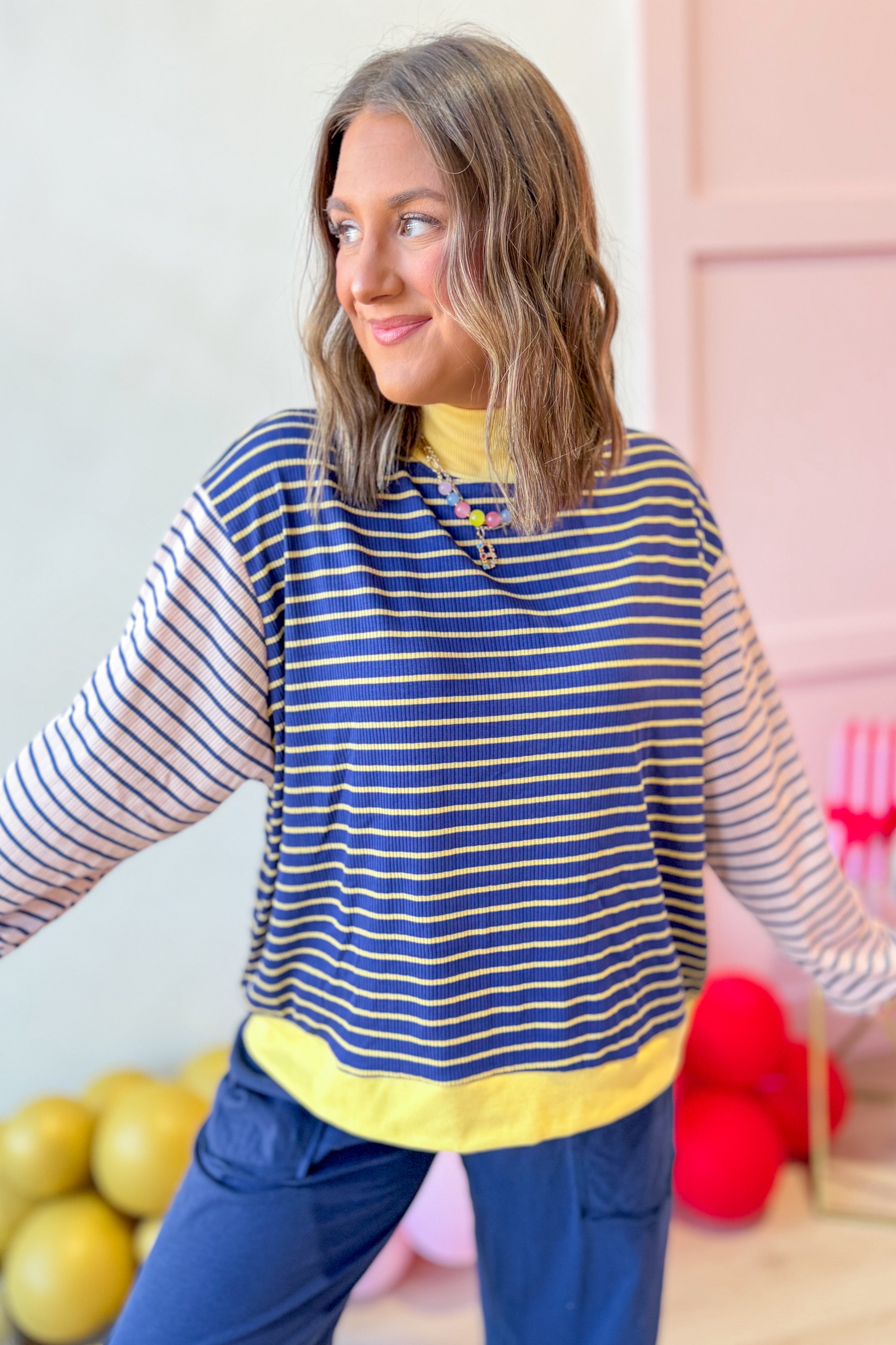 Linus Striped Multi Color Top - Be You Boutique
