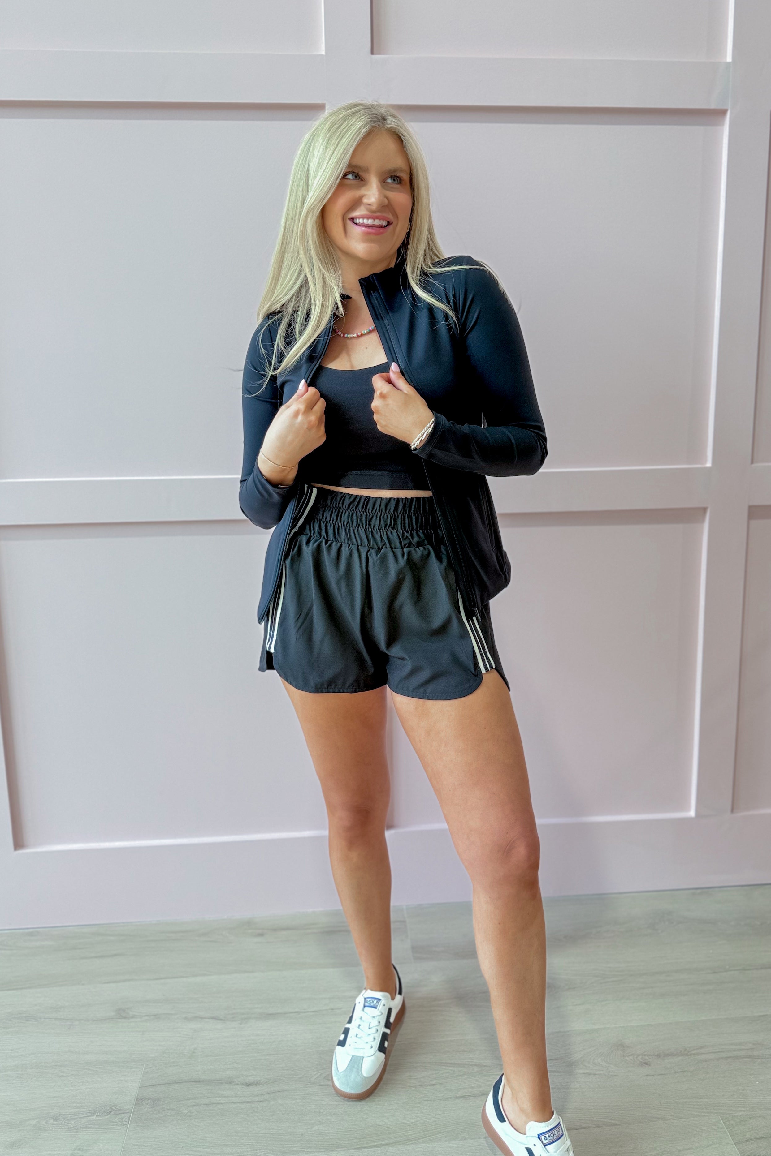 Lanie Soft Fitted Athletic Zip Up Jacket - Be You Boutique