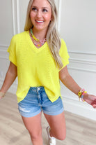 Corina Sweater Knit Short Sleeve Top - Be You Boutique