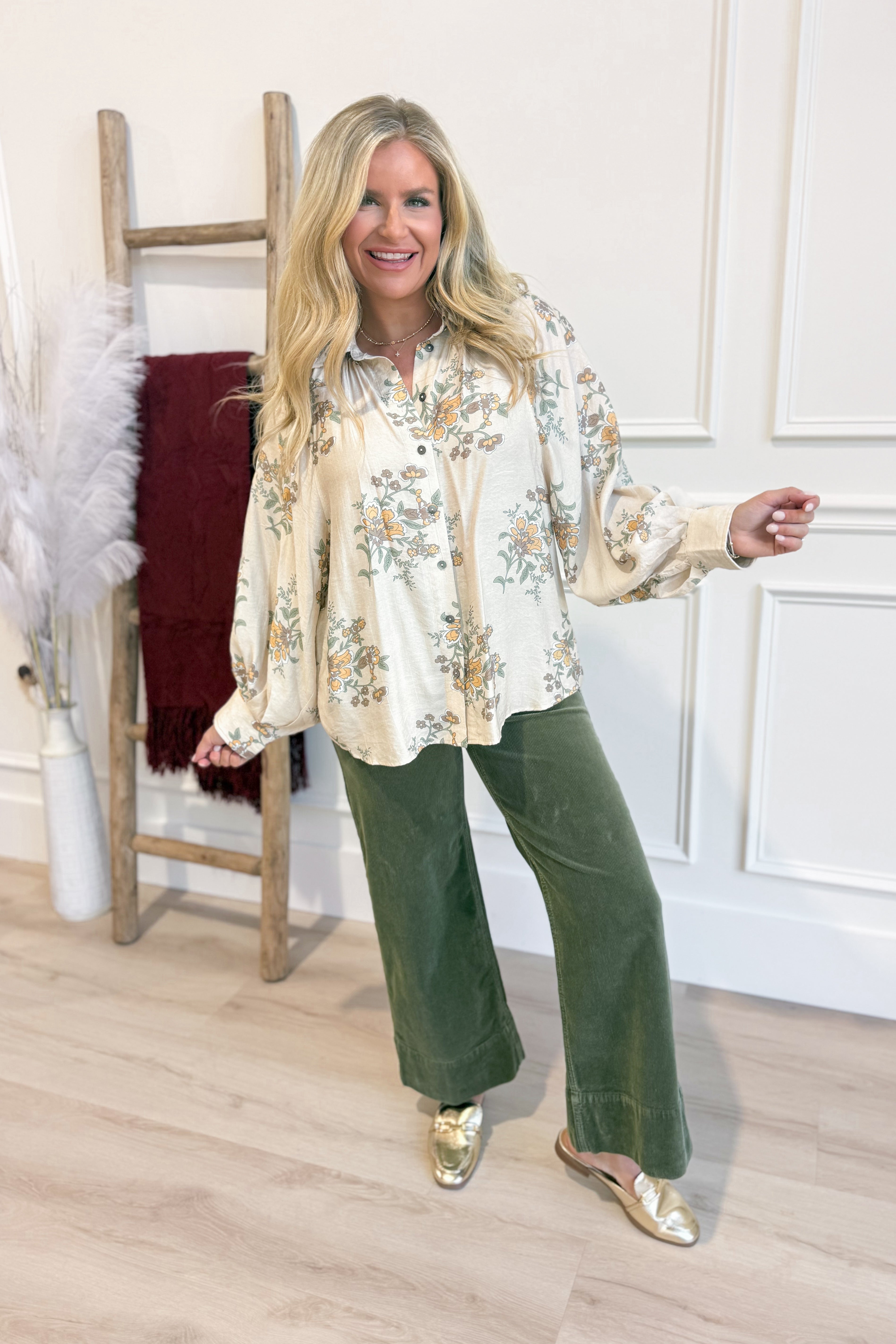 Candice Soft Pleated Floral Top - Be You Boutique