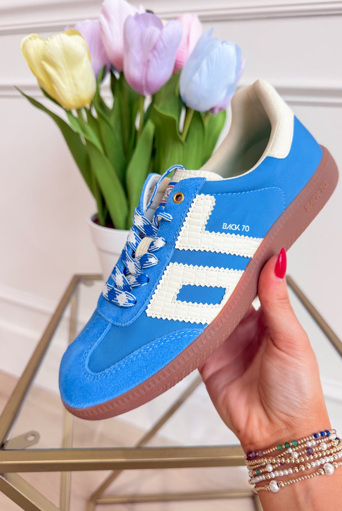 Blue Milk BACK 70 Ghost Sneakers, 205 Sneakers in a sleek, modern design with white accents and breathable material.