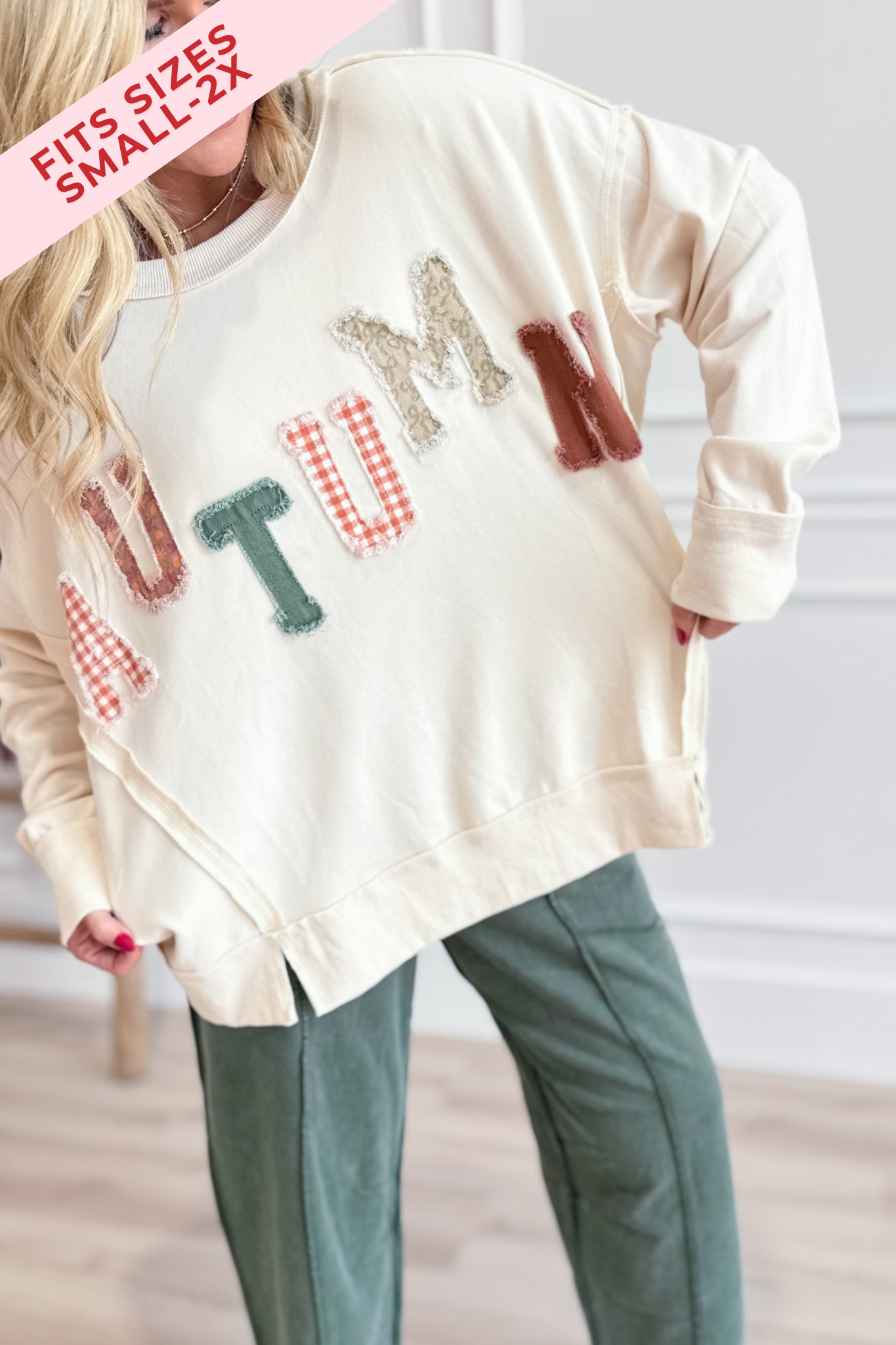 Autumn Multi Print Patchwork Pullover - Be You Boutique