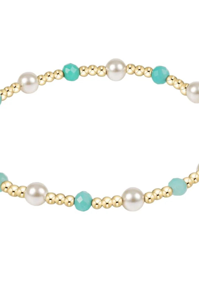 Enewton Amazonite and pearl sincerity bracelet with 4mm beads, elegant jewelry piece featuring Amazonite stones and pearls.