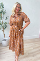 Diana Floral Bubble Sleeve Midi Dress - Be You Boutique