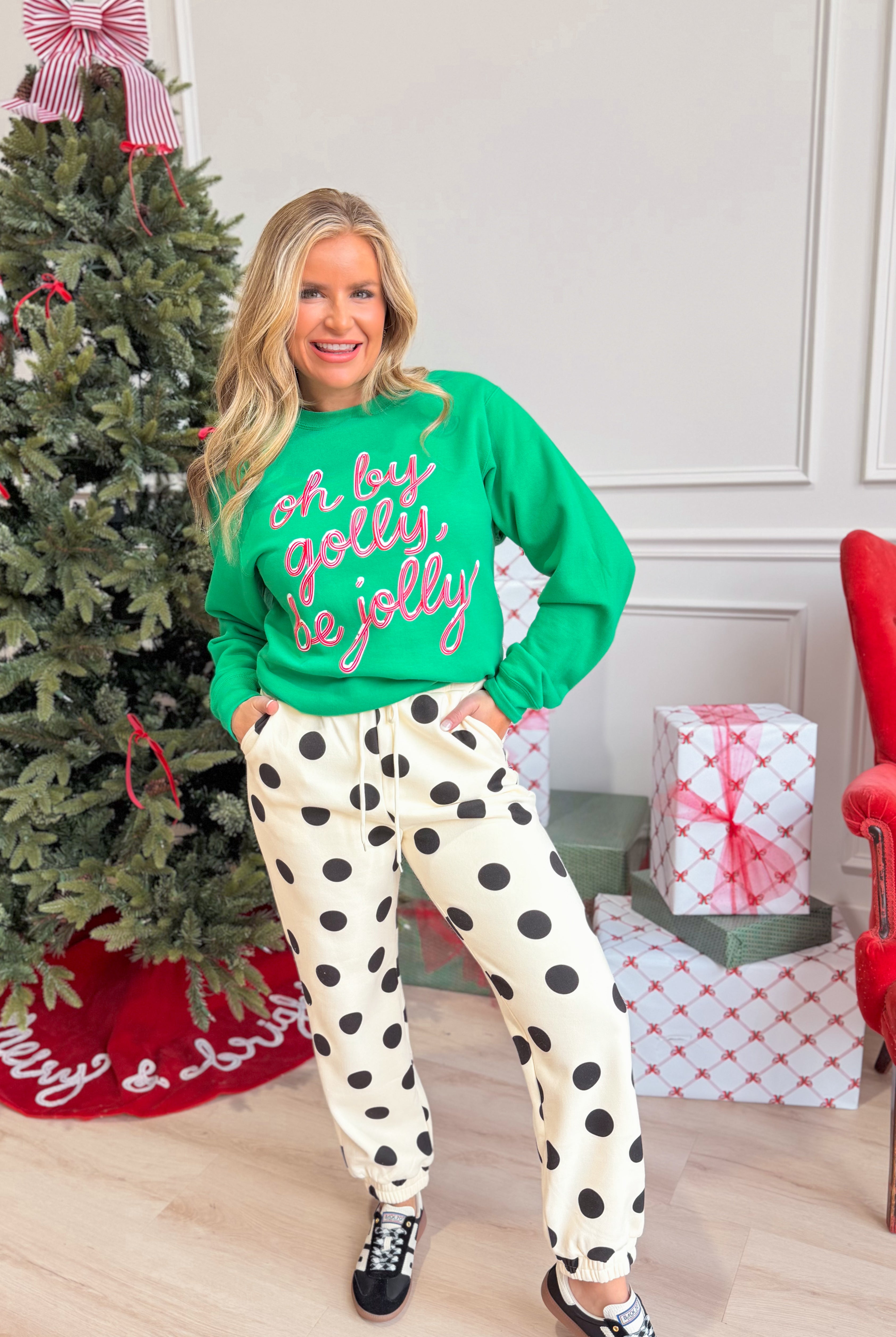 Penny Polka Dot Jogger Sweatpants - Be You Boutique