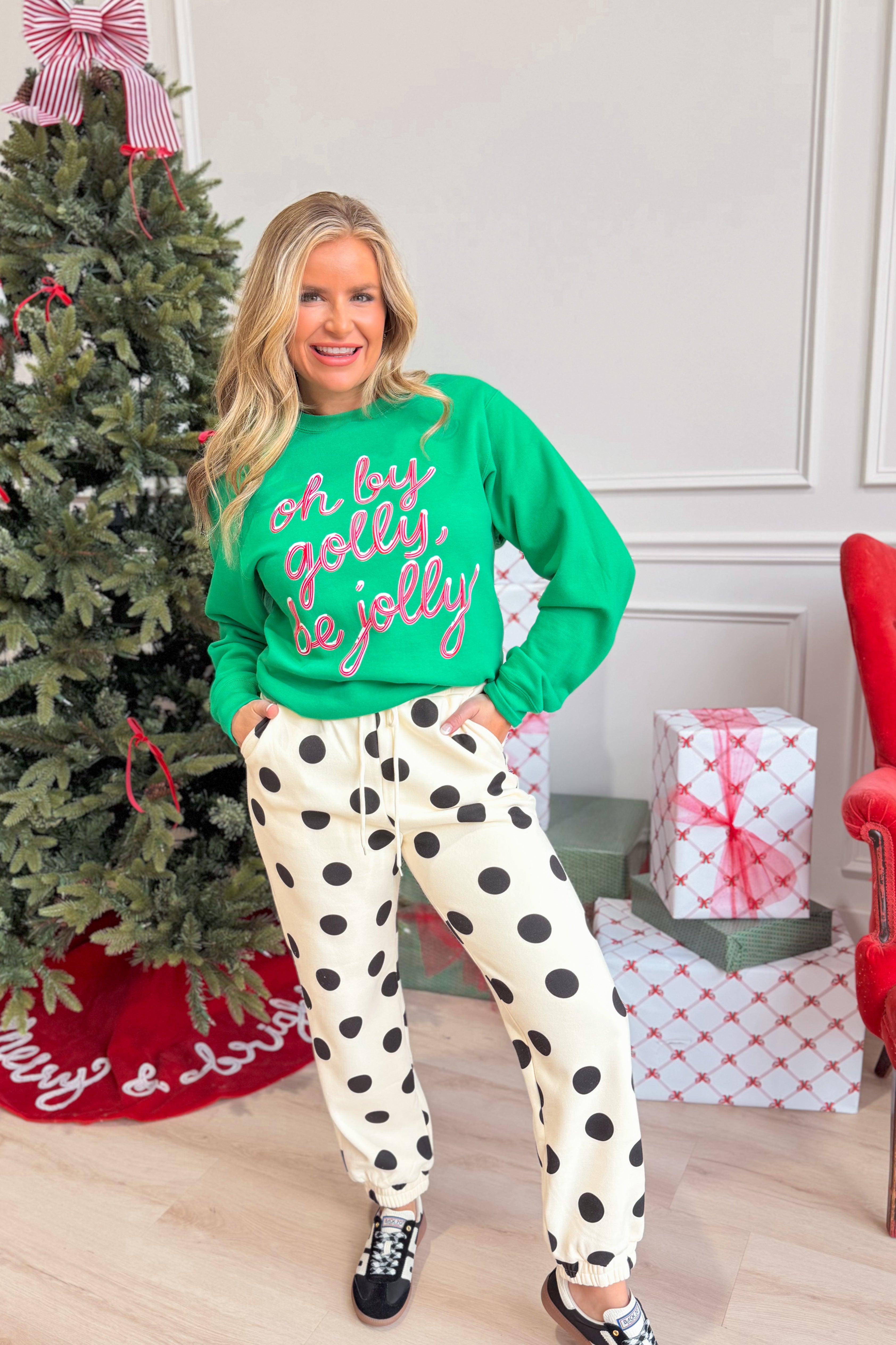 Penny Polka Dot Jogger Sweatpants - Be You Boutique