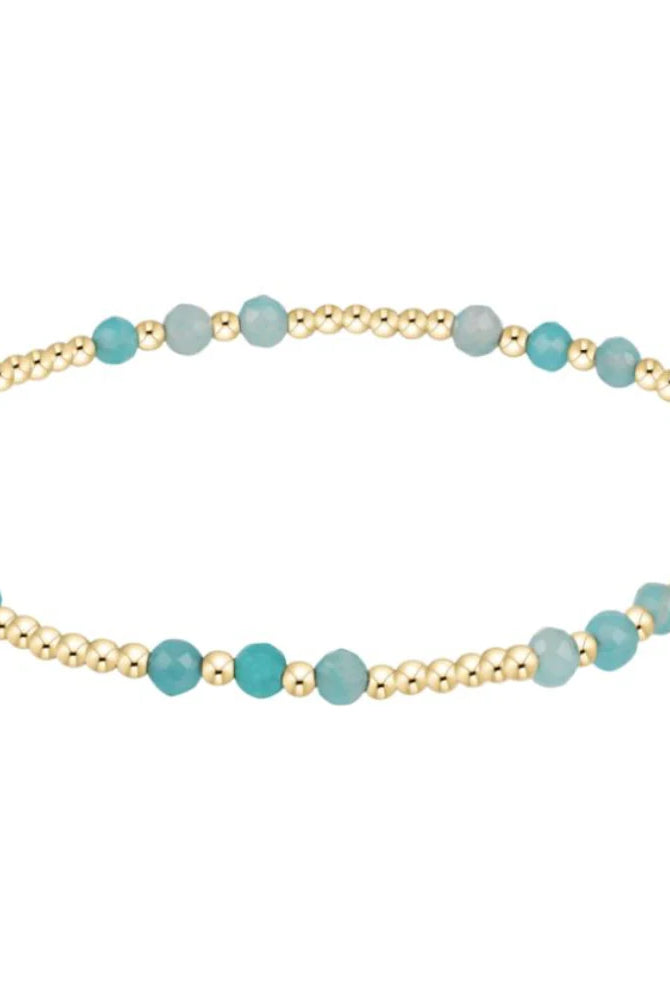 Enewton Amazonite gold joy gem bracelet featuring vibrant blue-green Amazonite stones and gold accents.