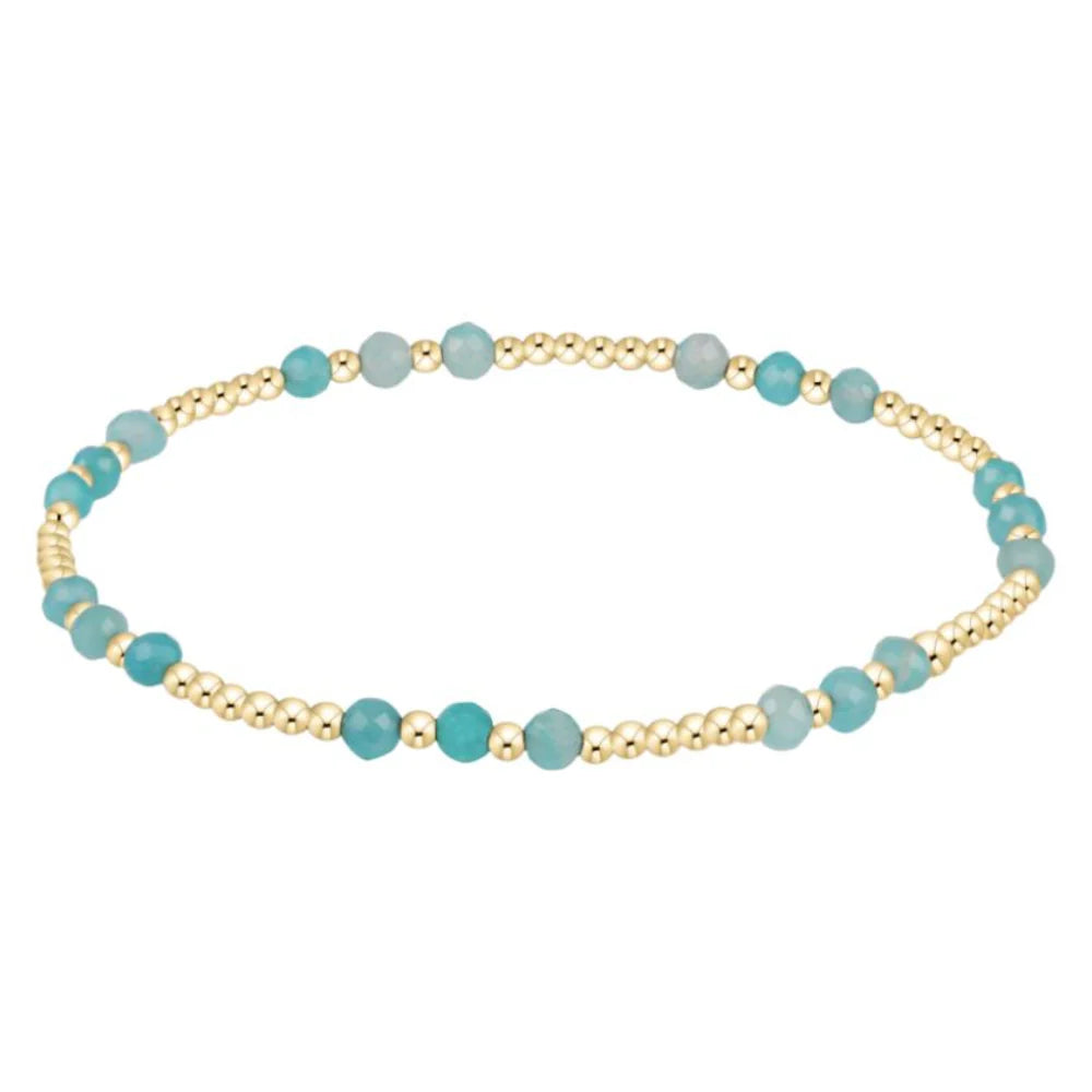 Enewton Amazonite gold joy gem bracelet featuring vibrant blue-green Amazonite stones and gold accents.